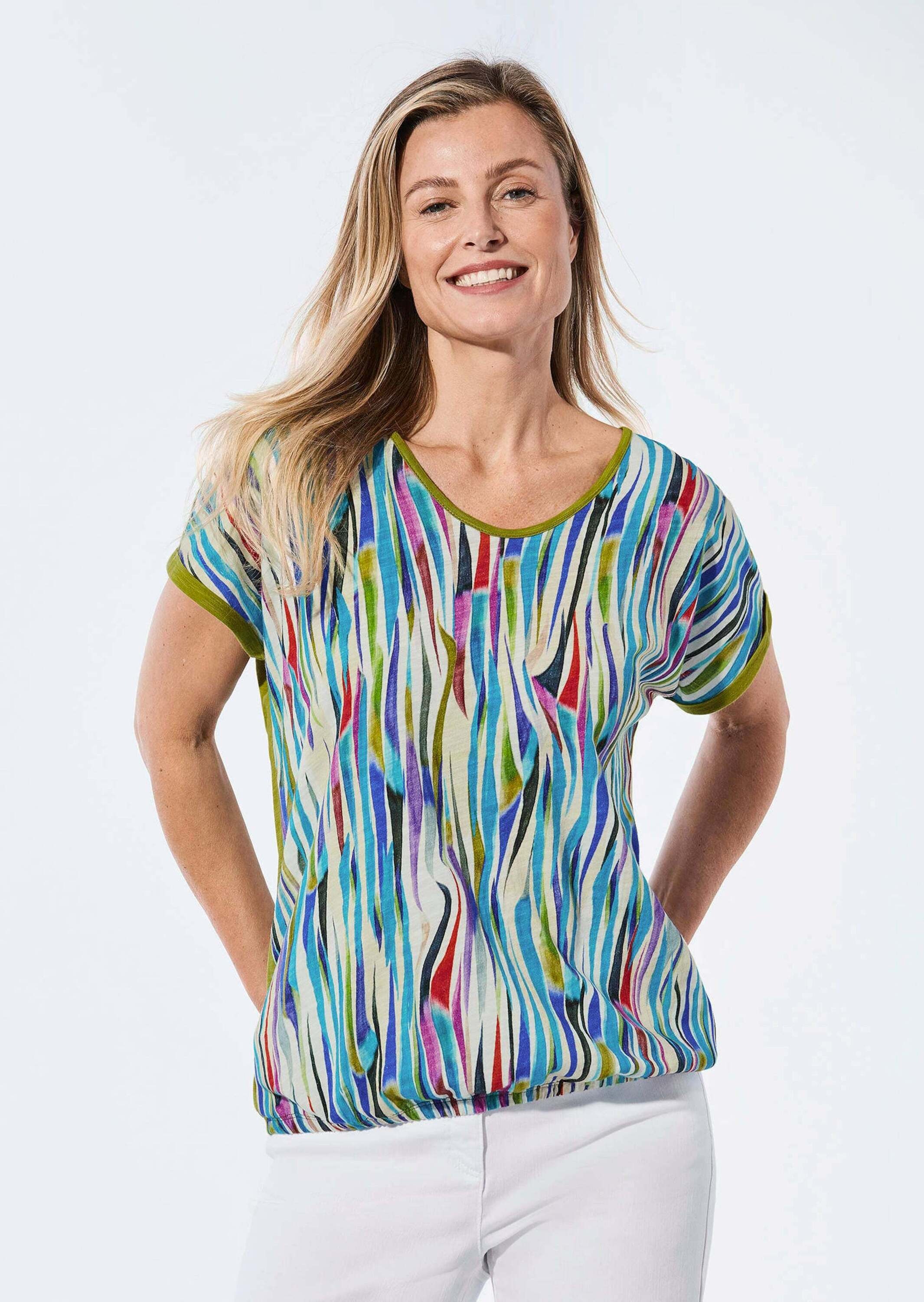 GOLDNER Kurzarmshirt "Shirt aus Effektgarn" günstig online kaufen