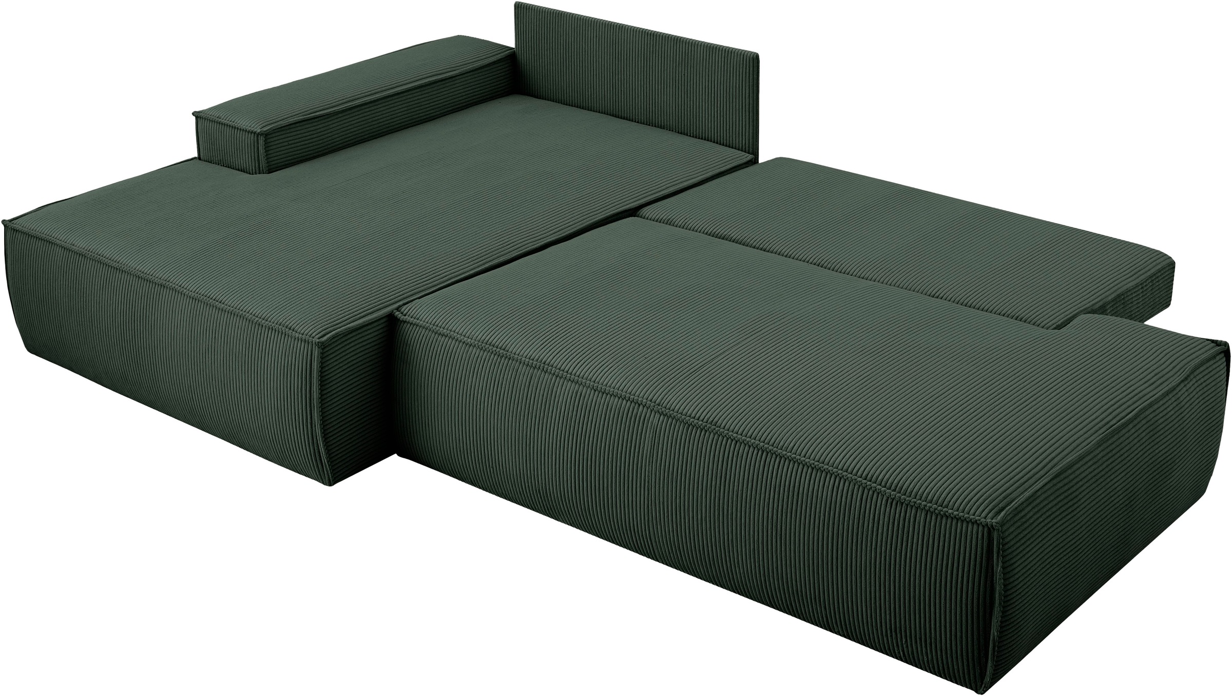Home affaire Ecksofa »SHERWOOD, Schlafsofa in L-Form offen (275cm), Cord, Leinenoptik«, Schlaffunktion und Bettkasten, Kedernaht, hoher Sitz- & Liegekomfort