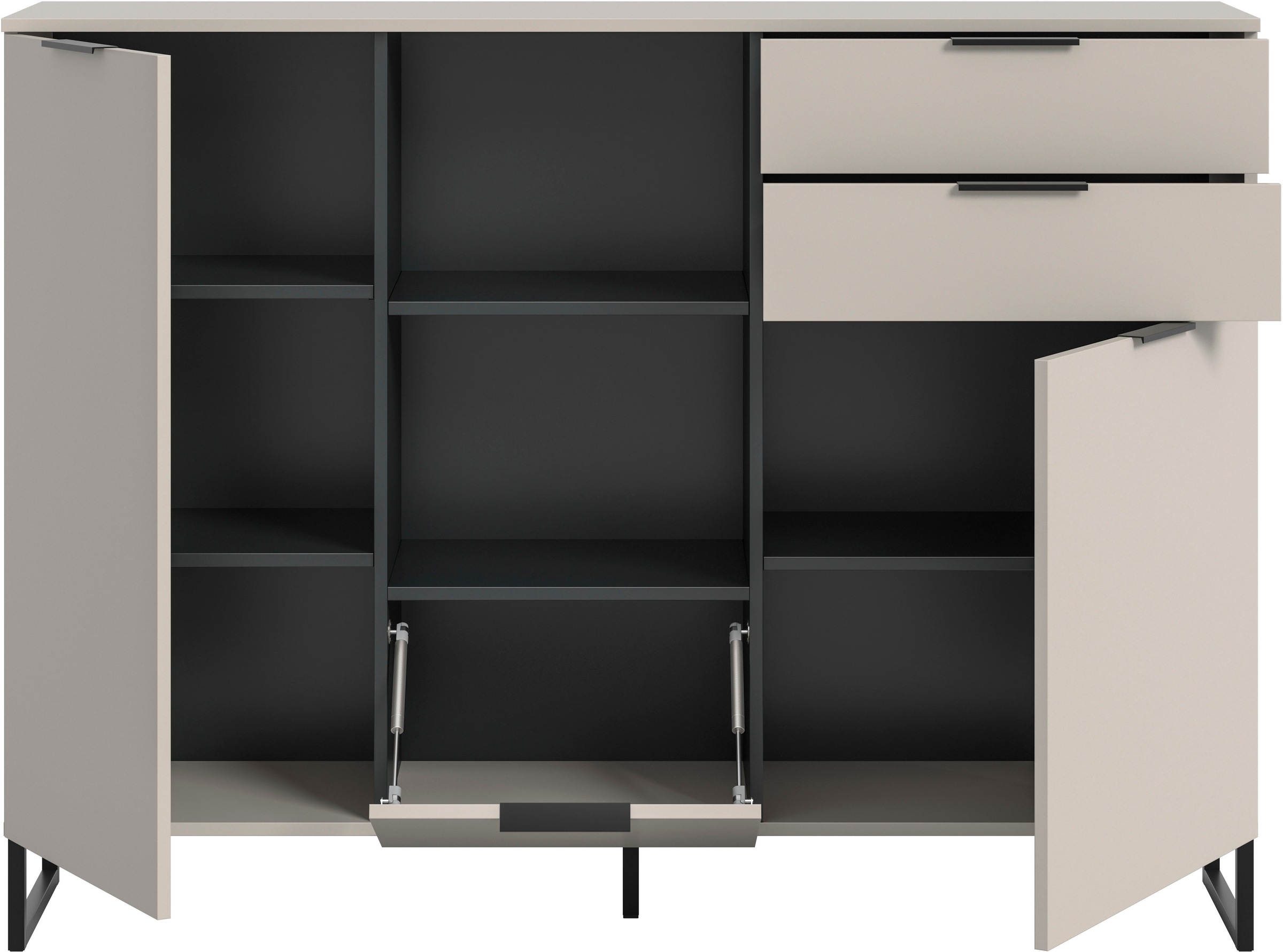 INOSIGN Highboard »Adio, Highboard, 150 cm Breite«, (1 St.), Adio, Highboard, Kashmir NB, 2 Türen, 1 Klappe, 2 Schubladen