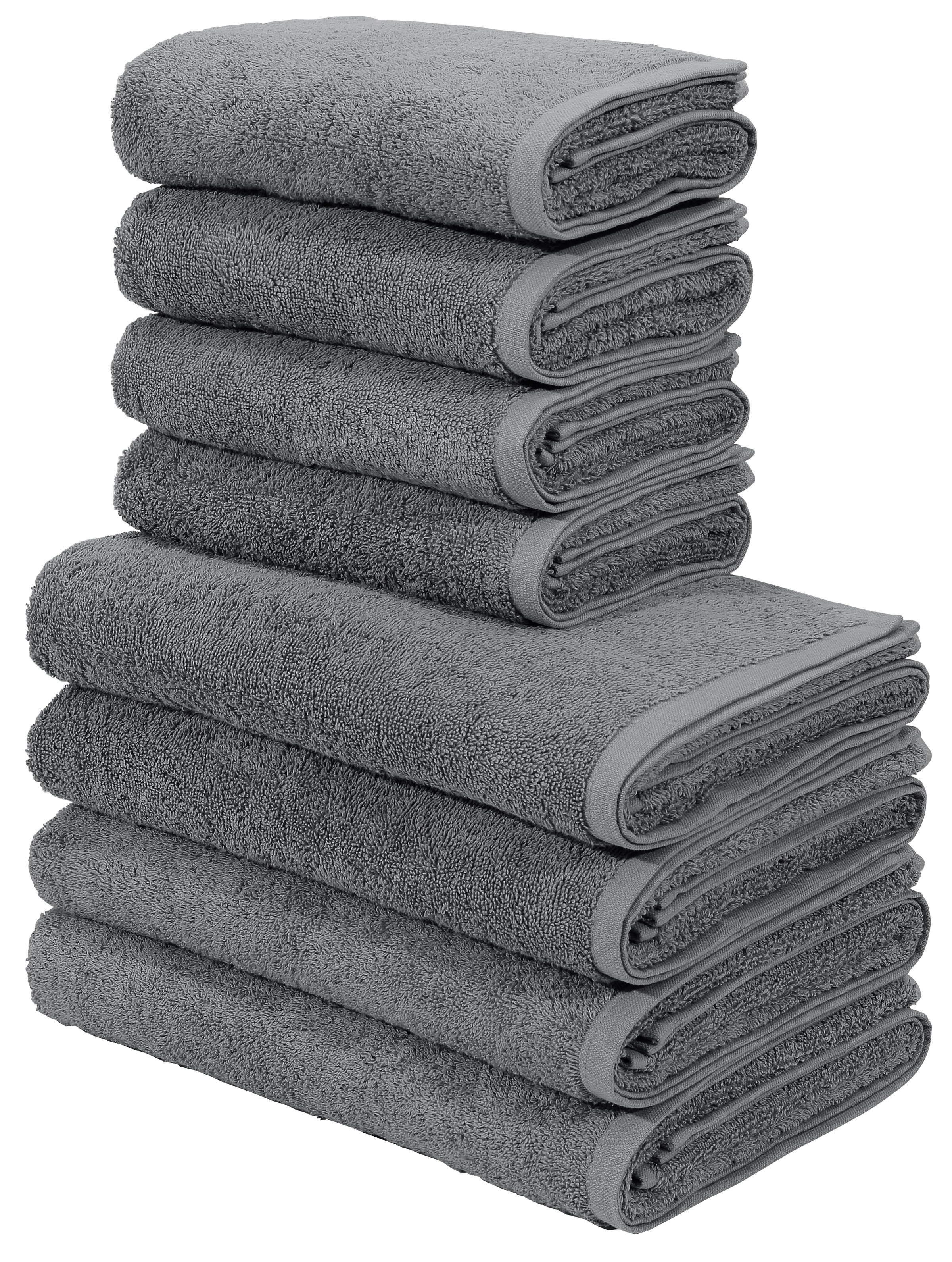 my home Handtuch Set "Merida, 4 Duschtücher 70x140cm, 4 Handtücher 50x100cm günstig online kaufen