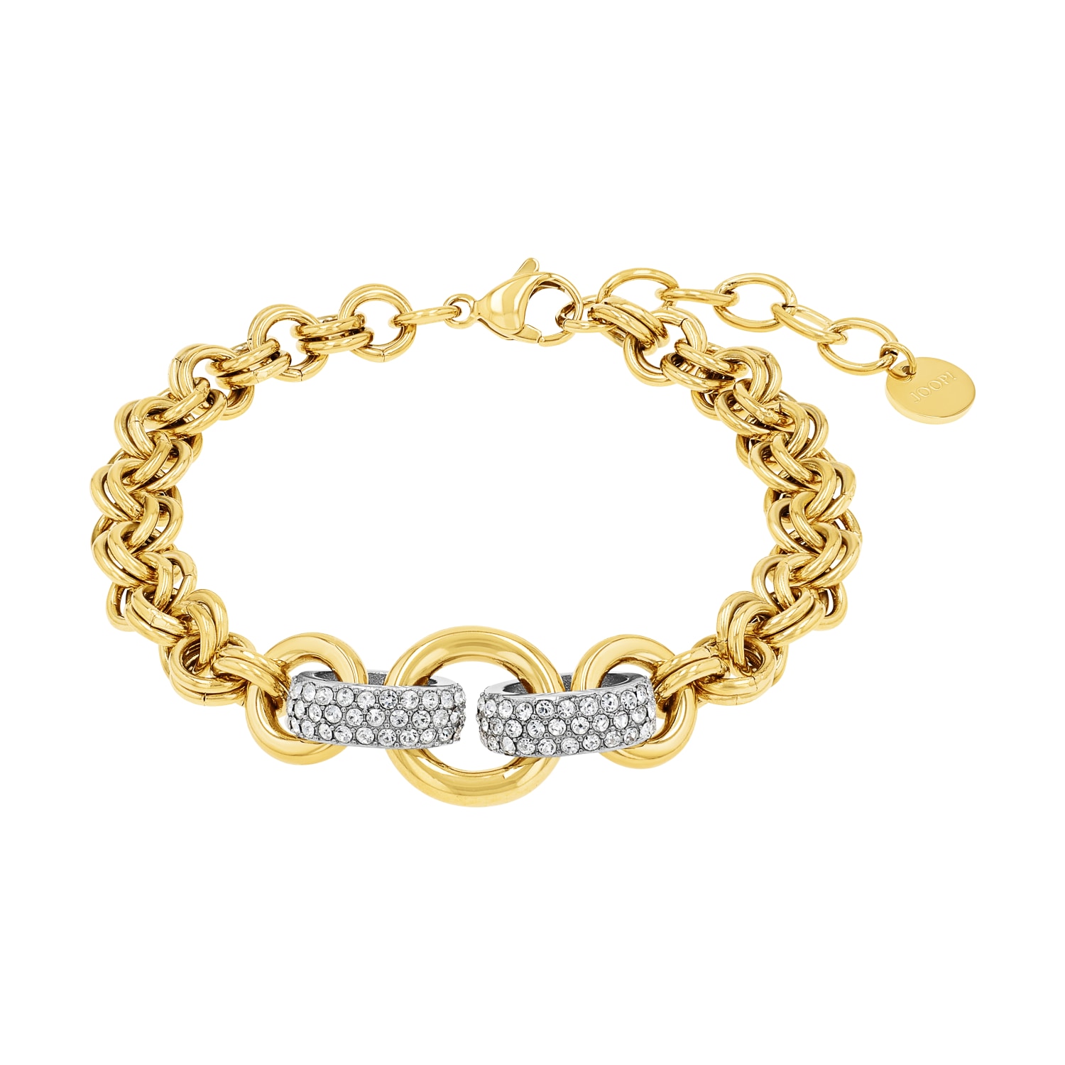 JOOP Damen Armband "2039842", 22cm, Edelstahl, gold, Edelstahl, Armbänder, mit Zirkonia (synth.)