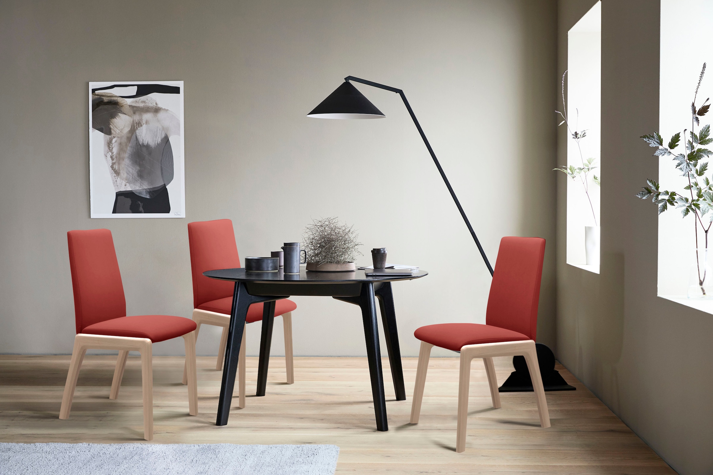 Stressless® Polsterstuhl »Laurel«, Microfaser DINAMICA, Low Back, Größe M, mit abgerundeten Beinen in Eiche gekalkt