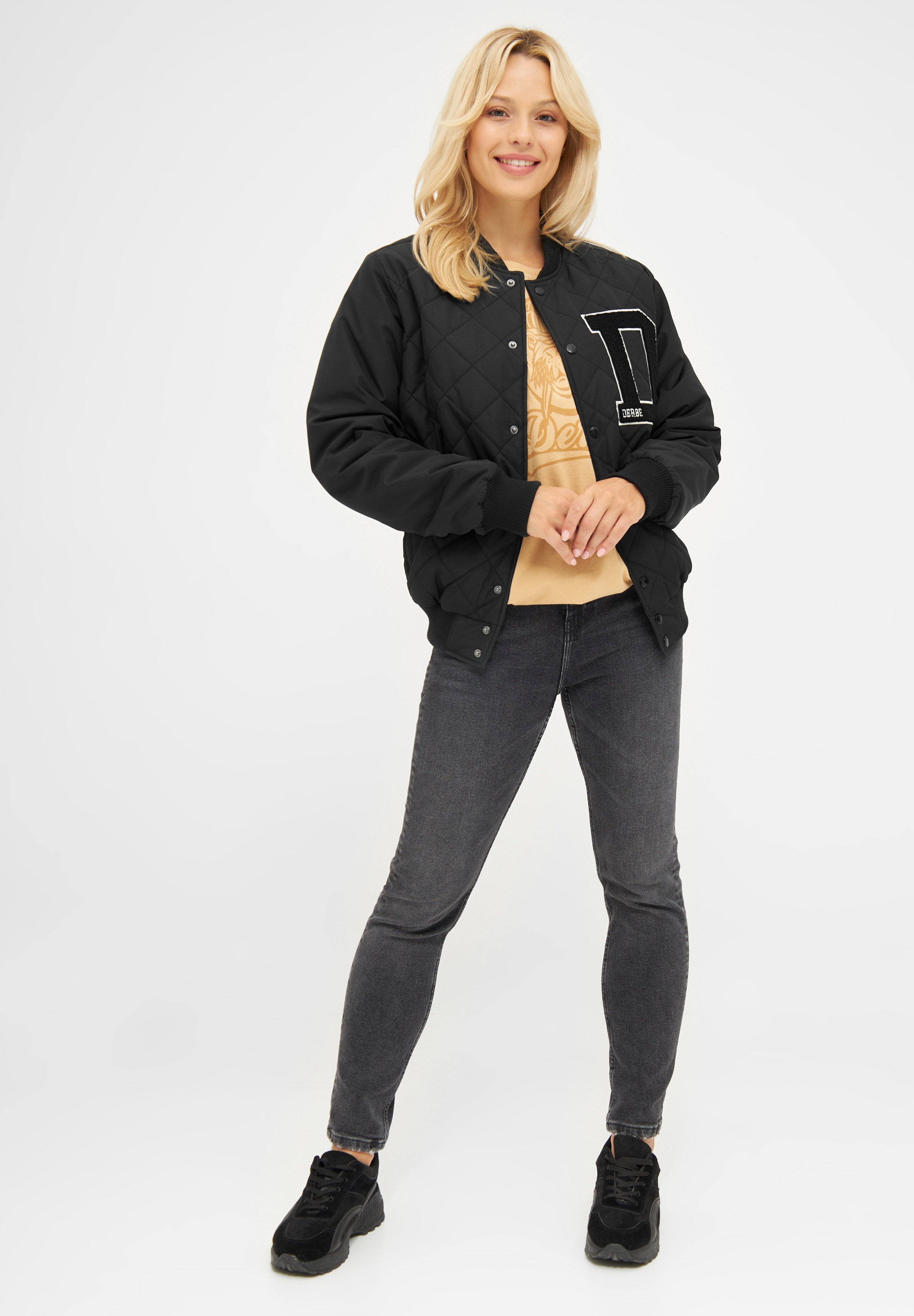 Derbe Collegejacke »Quiltby College«, ohne Kapuze, Unisex College Jacke aus nachhaltigen Materialien