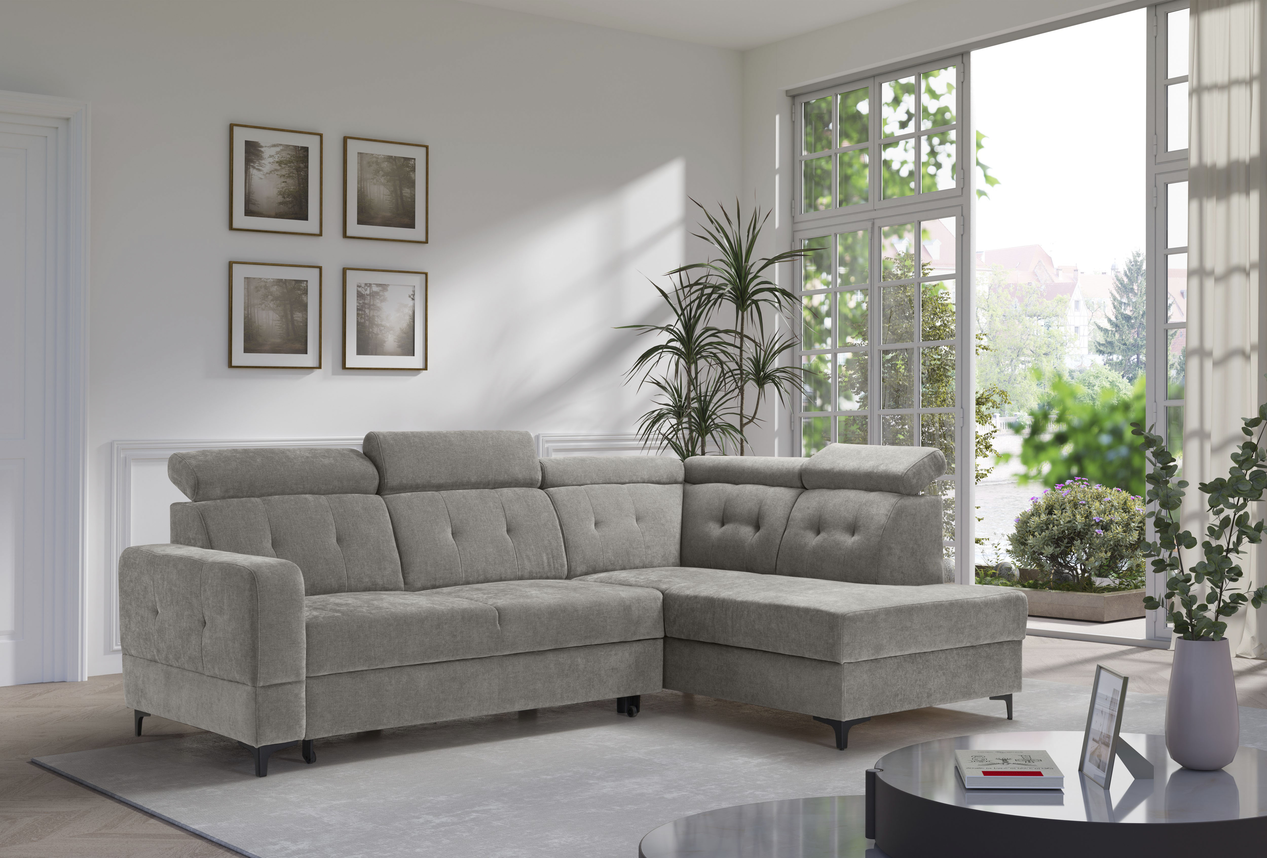 exxpo - sofa fashion Ecksofa "Monte, Kopfteile verstellbar, optional mit Bettfunktion & Bettkasten" L- Form, mit Kopfteilverstellung, optional Bettfunktion und Bettkasten