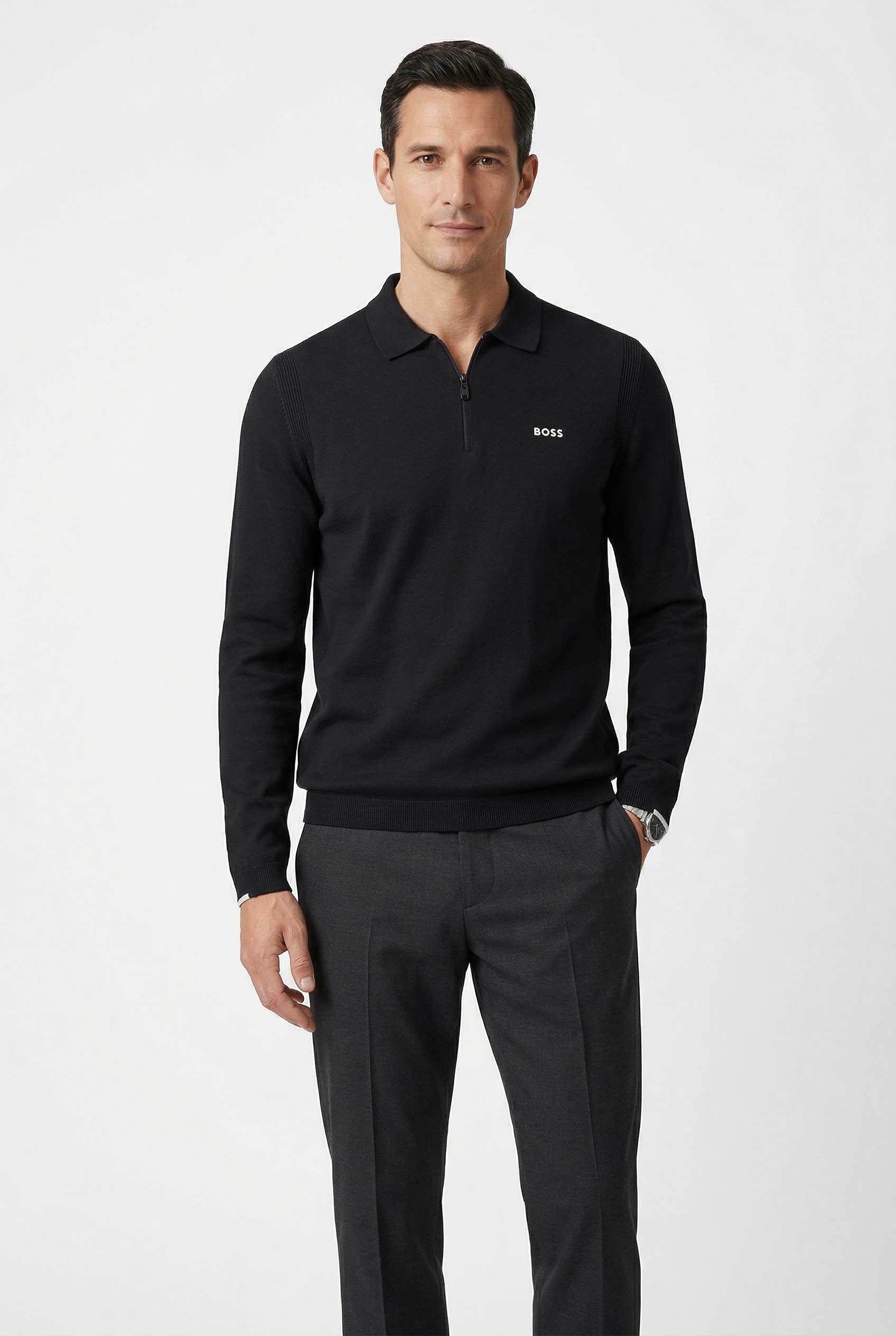 BOSS GREEN Strickpullover "KN Ever-X PL" mit Reißverschluss, regular fit, t günstig online kaufen