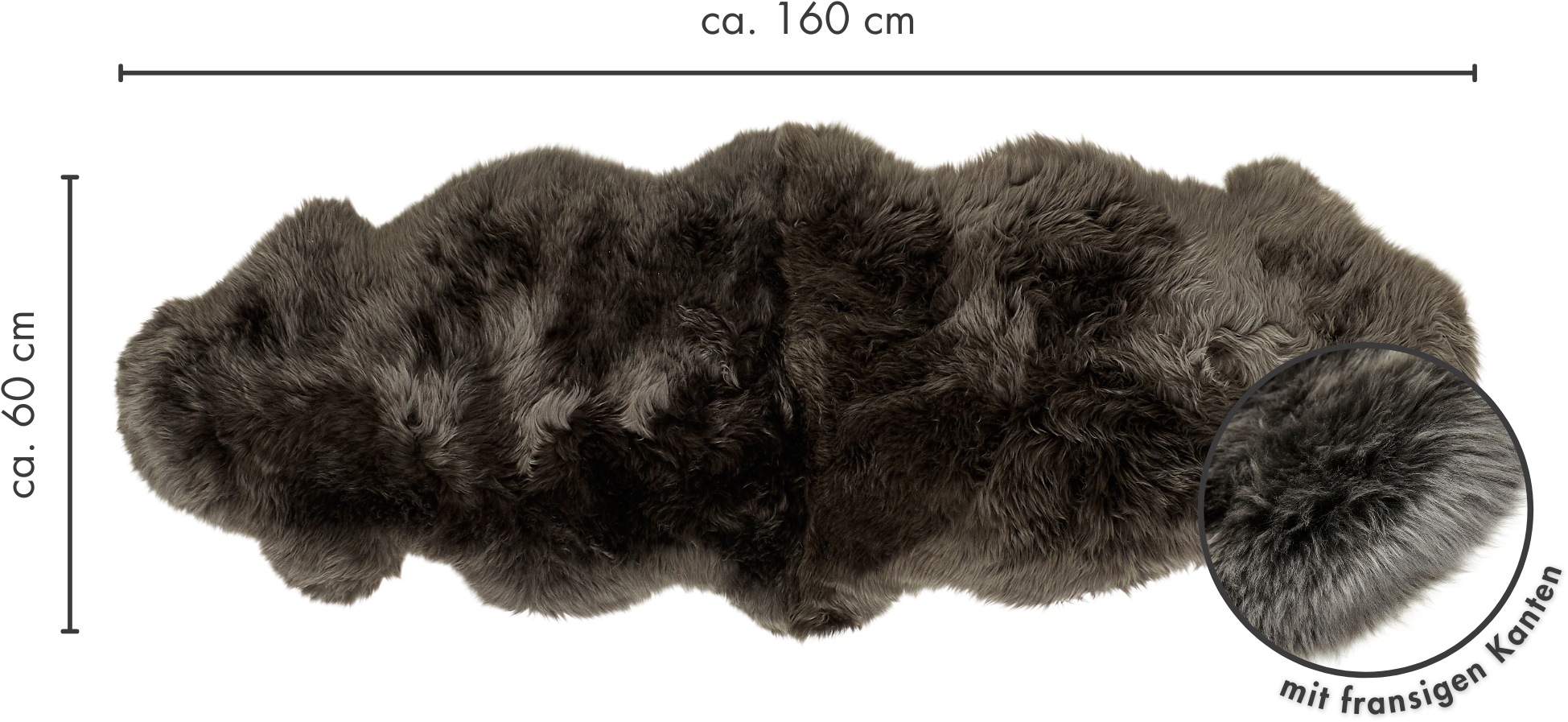 LUXOR living Fellteppich »Schaffell Namika«, fellförmig, 50 mm Höhe, echtes Lammfell, weich & flauschig, große Farbauswahl, in 2 Größen