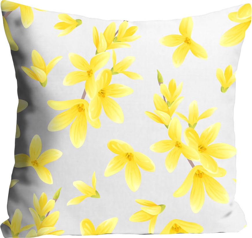 queence Dekokissen »Asiatic Lily«, mit gelben Blumen, Kissenhülle ohne Füllung, 1 Stück