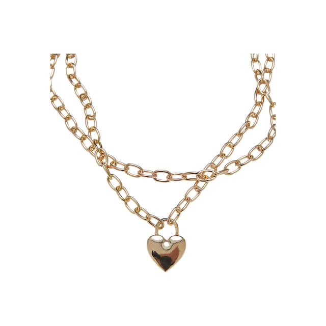 URBAN CLASSICS Edelstahlkette »Accessoires Heart Padlock Necklace« online  bestellen | BAUR
