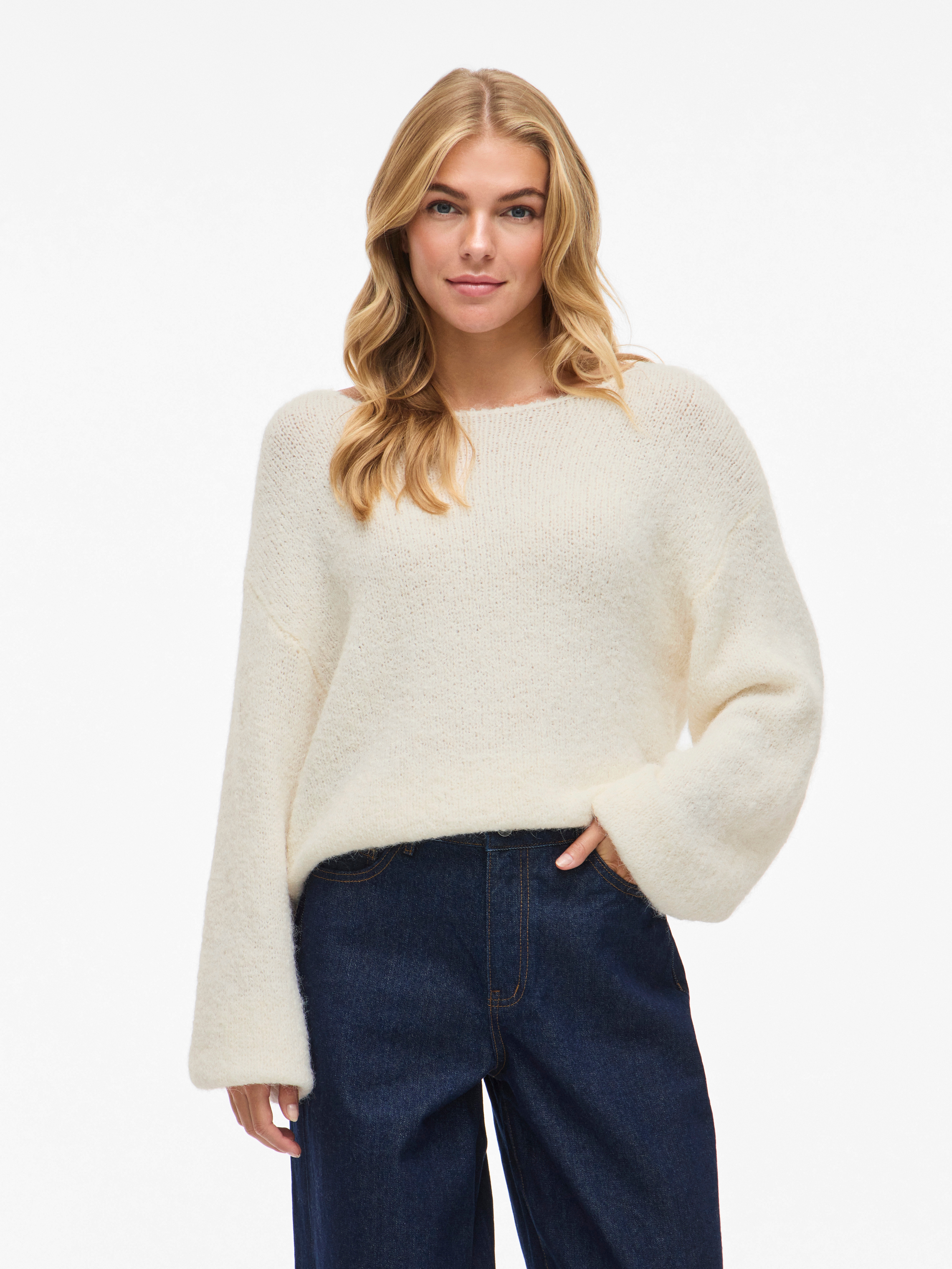 Vila Strickpullover "VIMARLEY L/S KNIT PULLOVER- NOOS" Materialmix, regular fit
