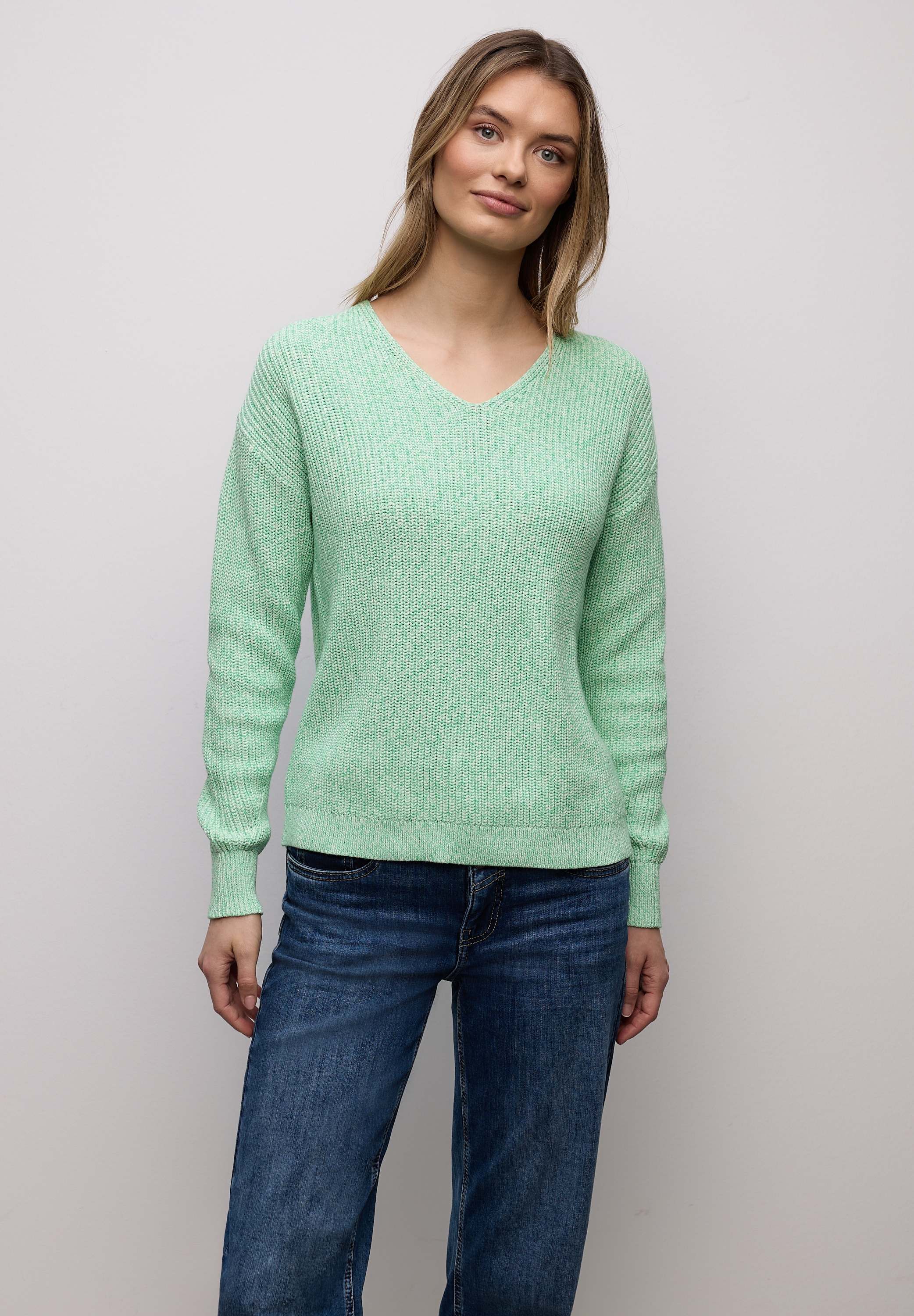 STREET ONE V-Ausschnitt-Pullover mit V-Ausschnitt