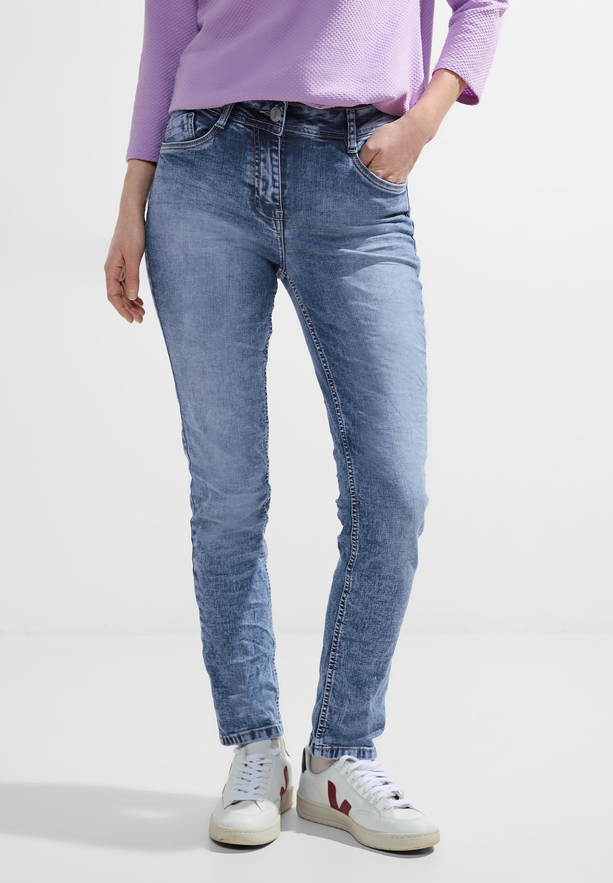 Cecil Gerade Jeans, High Waist