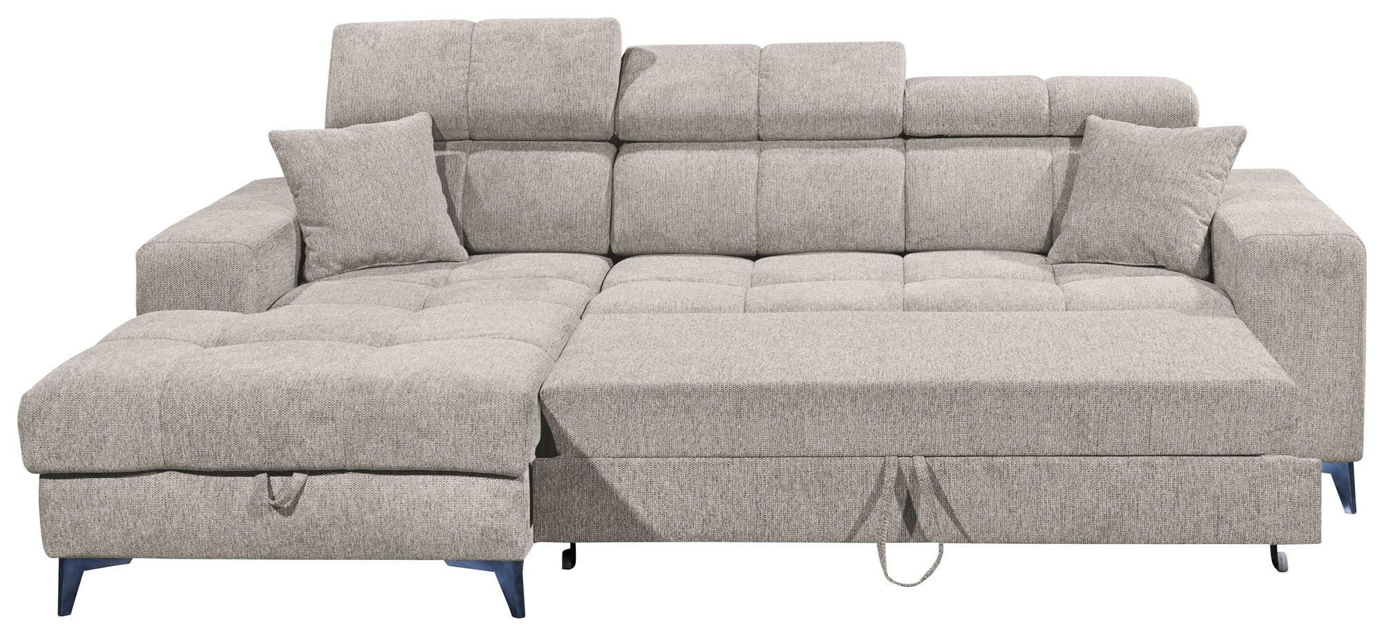 ED EXCITING DESIGN Ecksofa »Sydney L-Form«, mit Bettfunktion, Bettkasten, Kopfteilverstellung & 2 Zierkissen