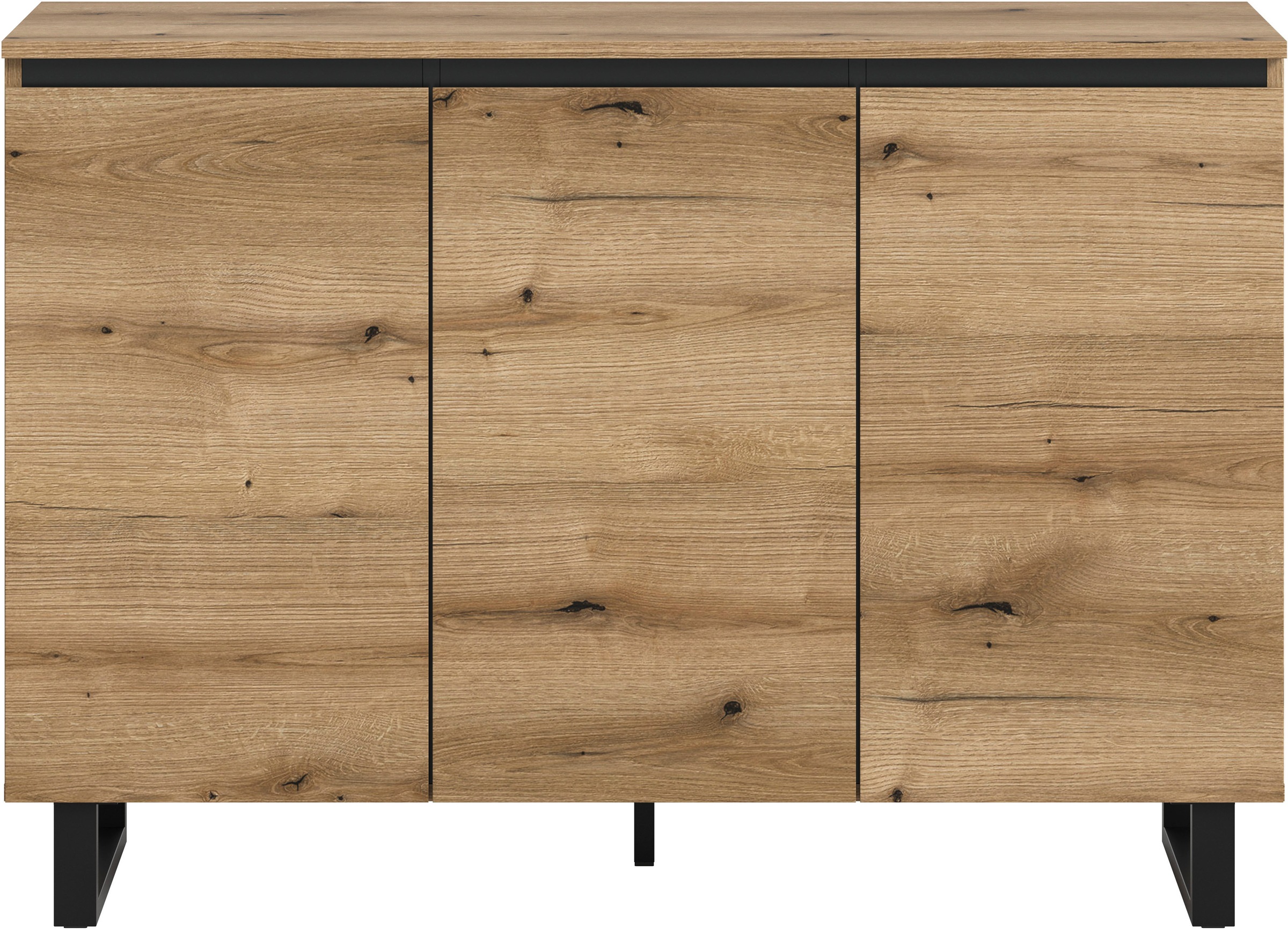 INOSIGN Sideboard »TOMA, Breite: 120 cm, mit Metall-Kufen-Fuß, 3 Türen, 3 Einlegeböden«, Anrichte, Kommode, Schrank, Board, Higboard