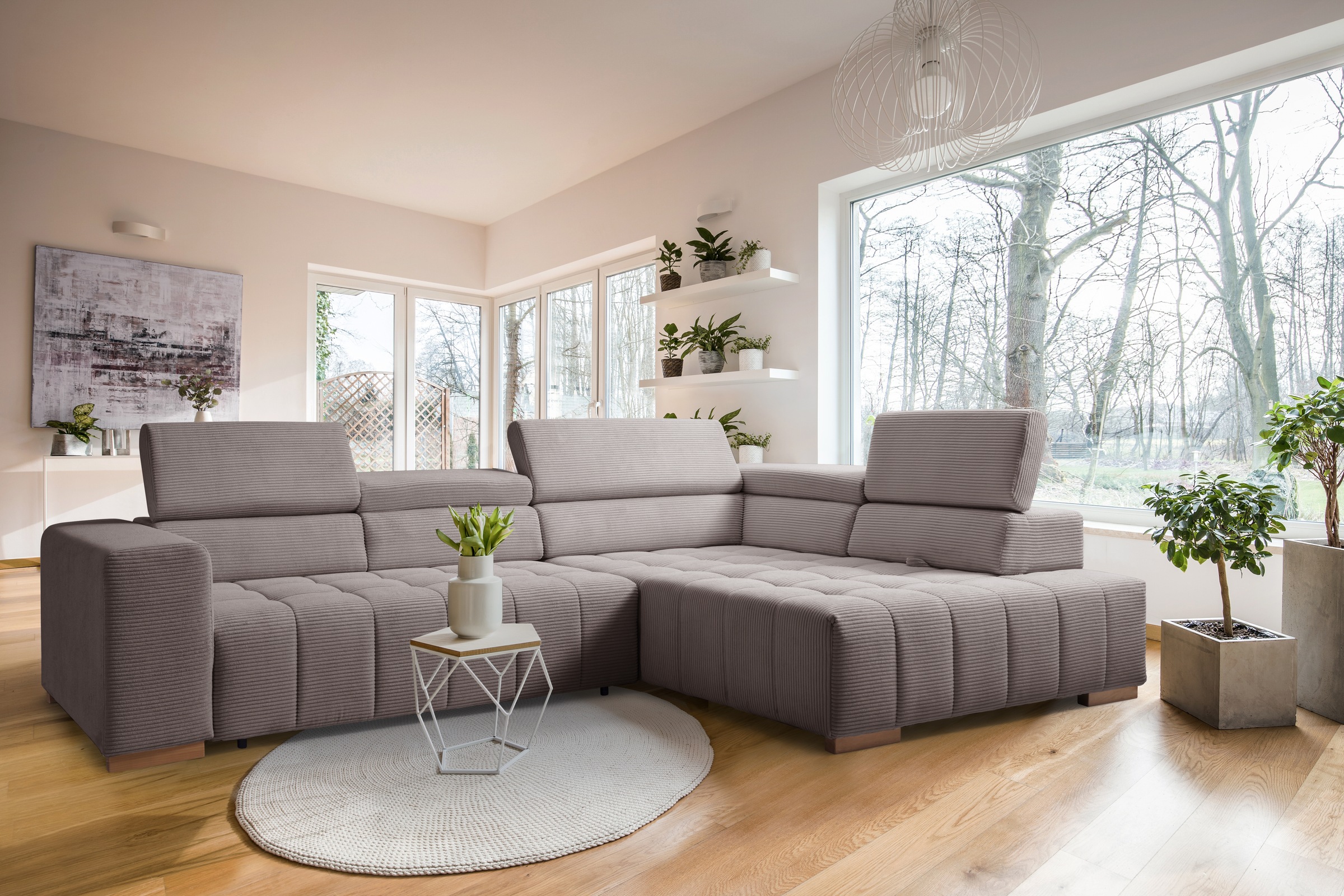 exxpo - sofa fashion Ecksofa "Elianos, hoher Sitzkomfort, aufwendige Kreuzs günstig online kaufen