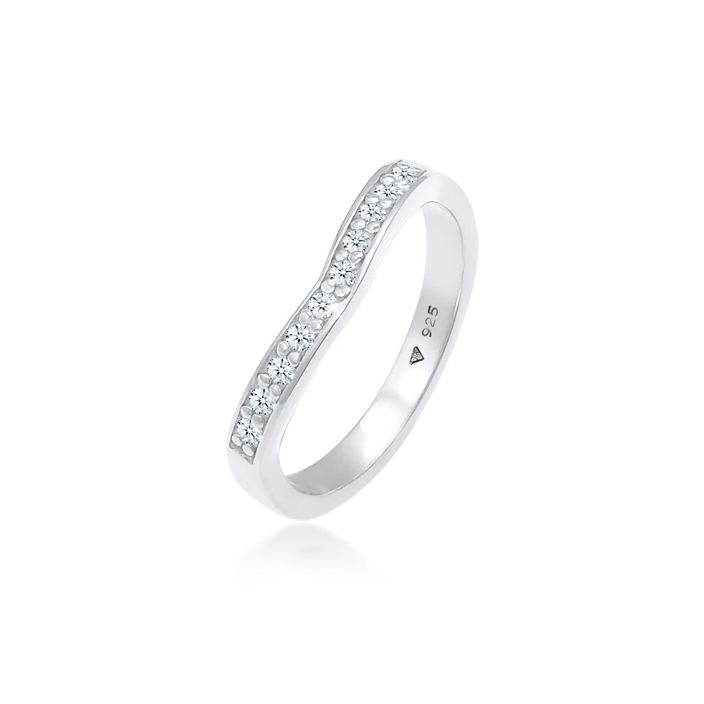 Elli DIAMONDS Diamantring »Diamanten (0.15 ct) V-Form Verlobung 925 Silber«