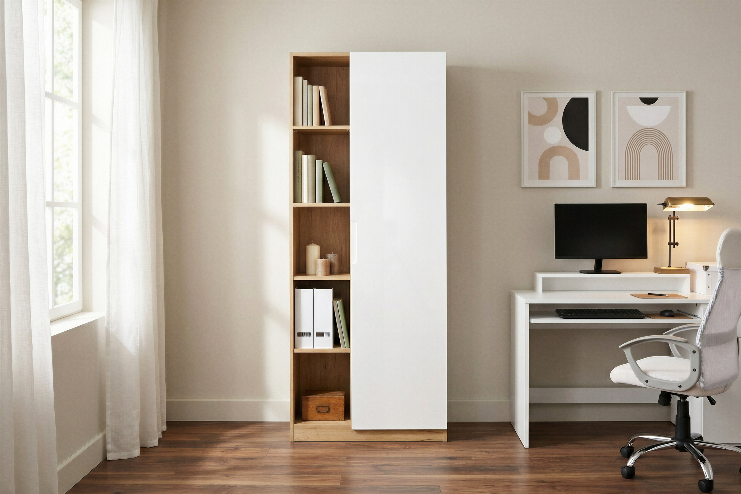 OTTO home Aktenschrank »Lund« mit Griffmulde & Hochglanzfront, 10 Fächer, Höhe 180 cm
