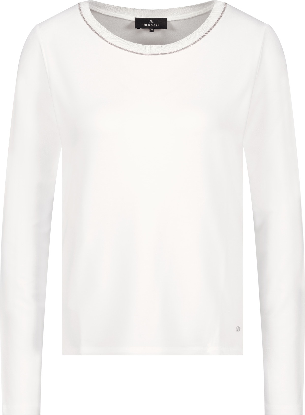 Monari Langarmshirt »Shirt Basic Schmuck Kette« Regular fit mit Rundhalsausschnitt