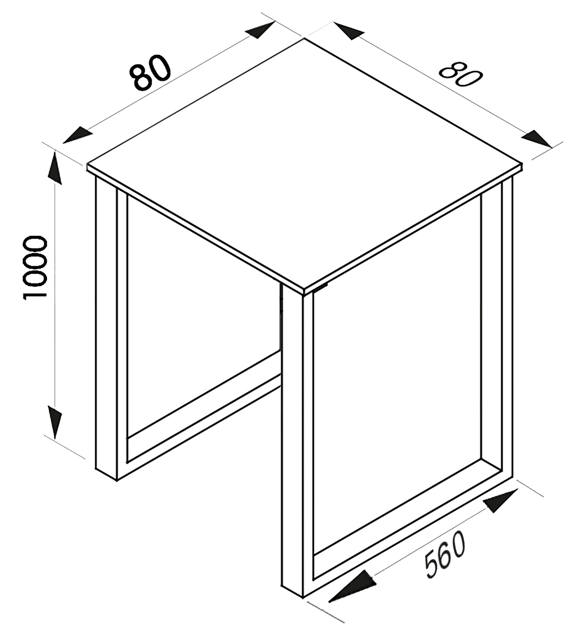 VCM Bartisch »Holz Bartisch Stehtisch Tisch Tresen Xona 80x80« 1 Stk. tlg.