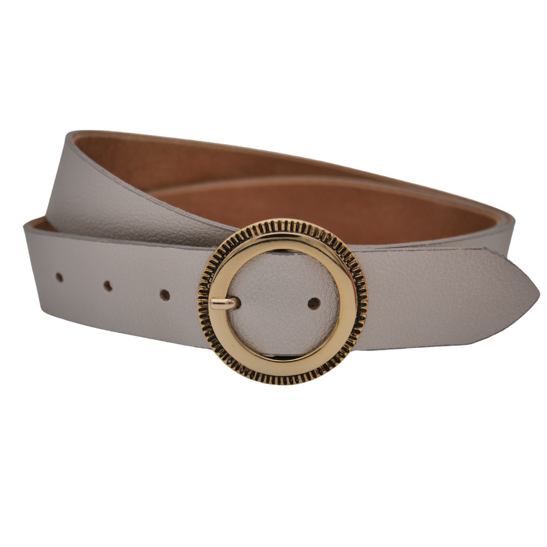 Ledergürtel ANNAMATONI "AnnaMatoni Ledergürtel Glim Ledergürtel Glim", Damen, Gr. TW85 - 100cm Gesamtlänge, silber (silber 888), 100% Leder, Gürtel Ledergürtel