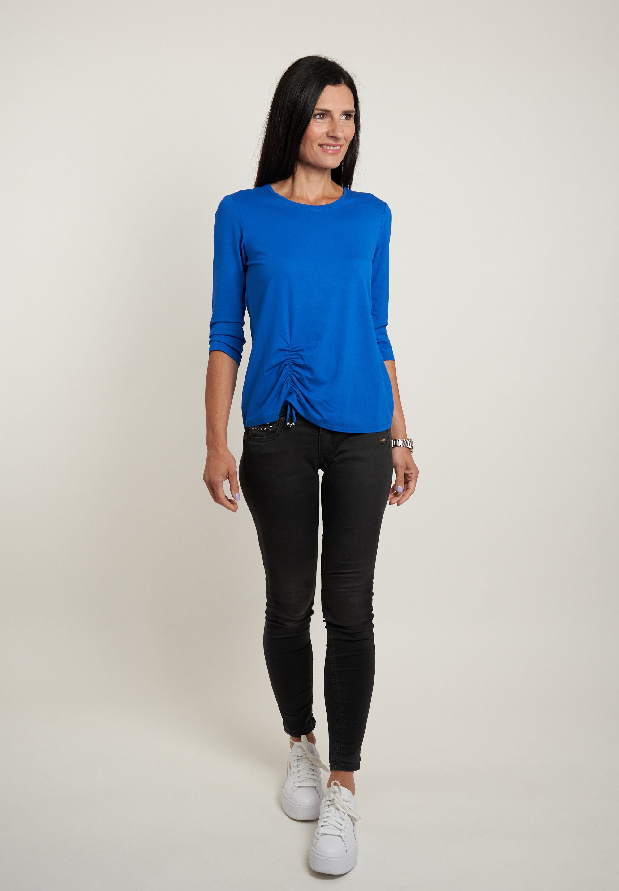 Seidel Moden 3/4-Arm-Shirt mit Raff-Detail vorne - MADE IN GERMANY günstig online kaufen