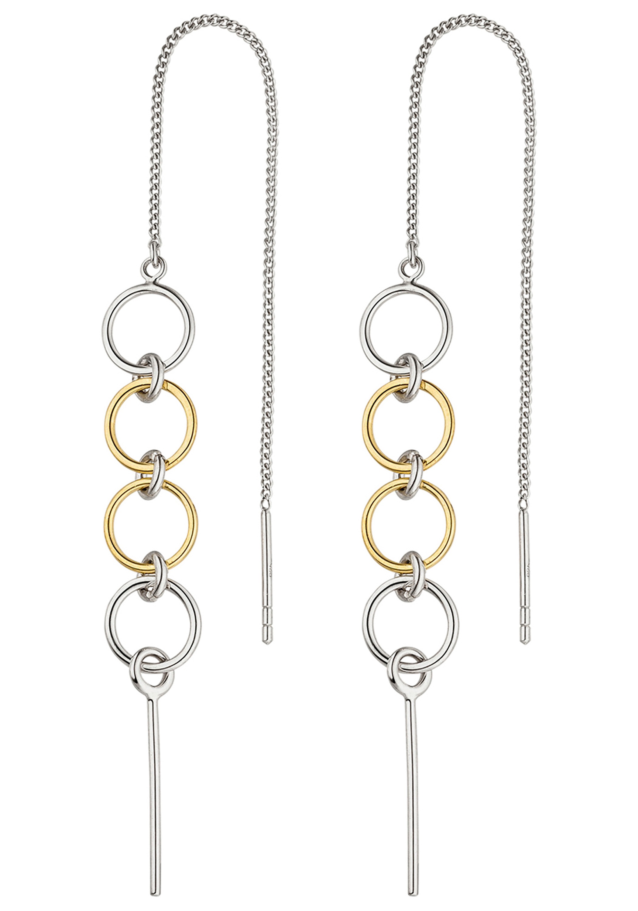 JOBO Paar Ohrhänger 925 Silber bicolor