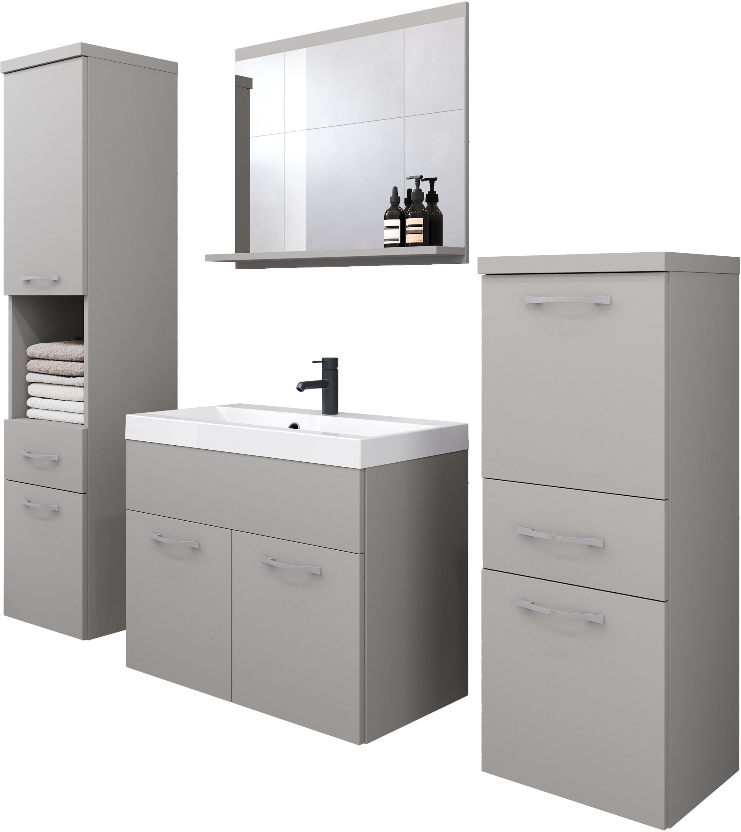 welltime Badmöbel-Set "ELDA", (Komplett-Set, 5 St.), Waschtisch inkl. Wasch günstig online kaufen