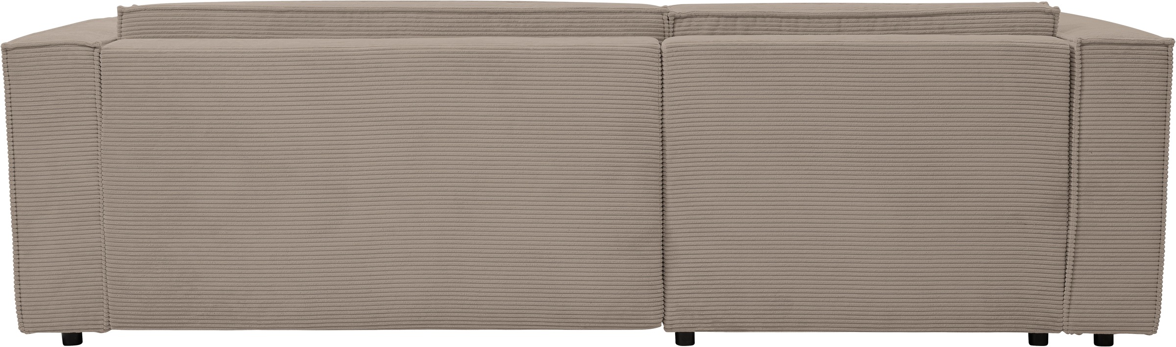 WERK2 Ecksofa »Atlanta-New, modernes Design, Stellmaße 280x147cm, L-Form, Kedernaht«, hoher Komfort, Schlaffunktion & Bettkasten, Cord, Greige