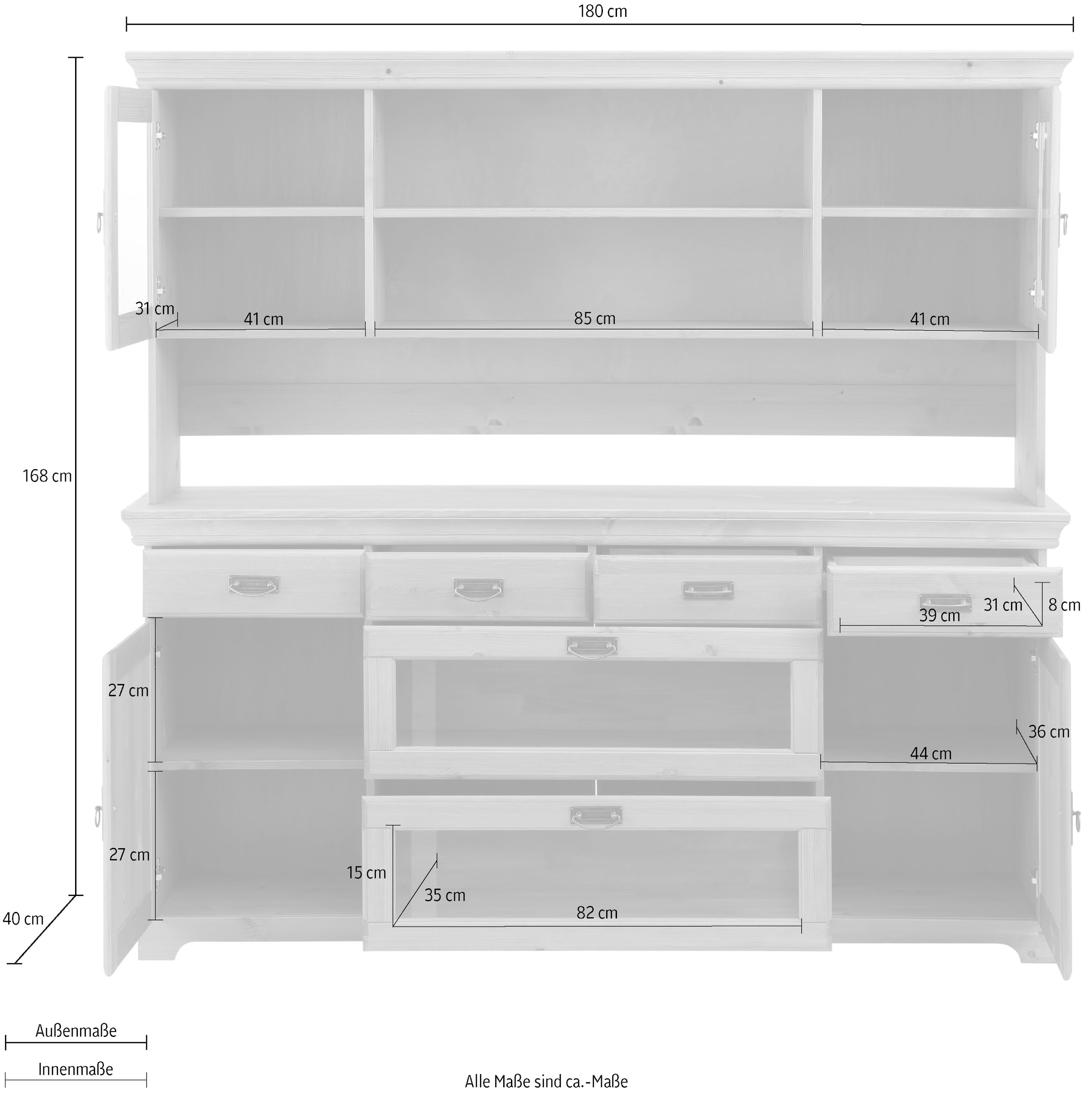 Home affaire Buffet »Ruegen«, zertifiziertes Massivholz, im Landhausstil