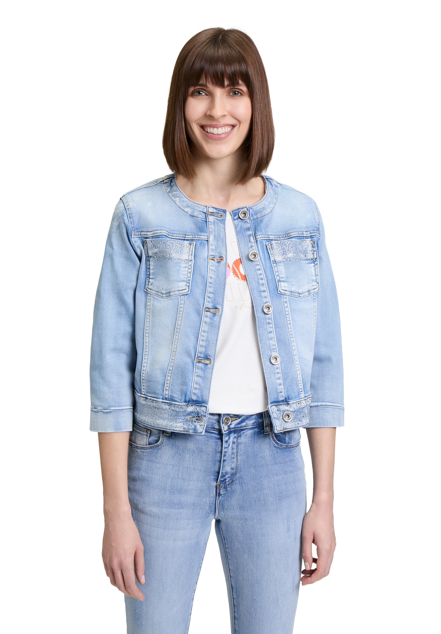 Betty Barclay Jackenblazer "Betty Barclay Damen Jeansjacke mit 3/4 Arm", Kn günstig online kaufen