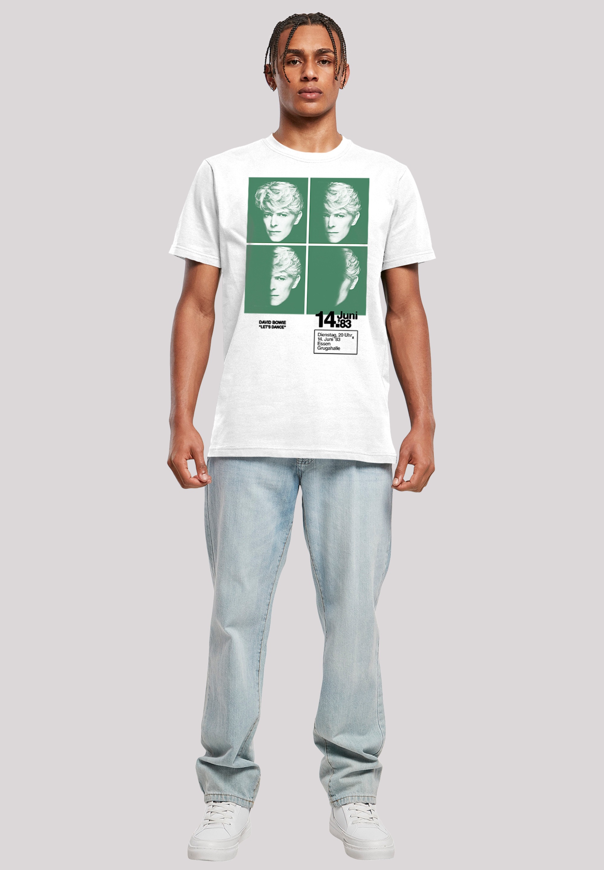 F4NT4STIC T-Shirt »David Bowie 1983 Concert Poster«, Herren,Premium Merch,Regular-Fit,Basic,Bandshirt