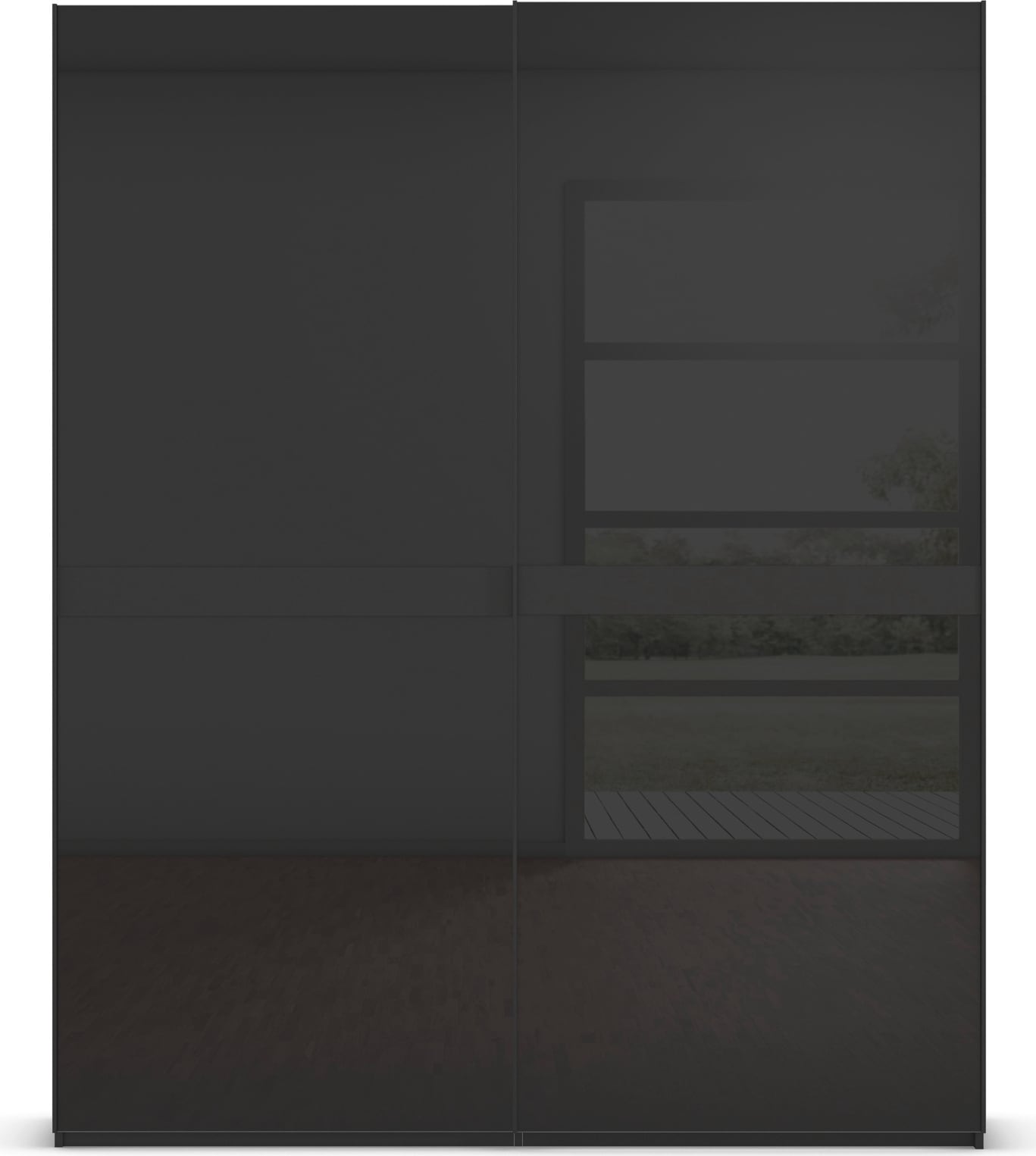 rauch Schwebetürenschrank »Kleiderschrank Schrank Garderobe Schlafzimmerschrank SCALE-LINE«, edle Optik mit Bauchbinde in Korpusfarbe mit Glasfront MADE IN GERMANY