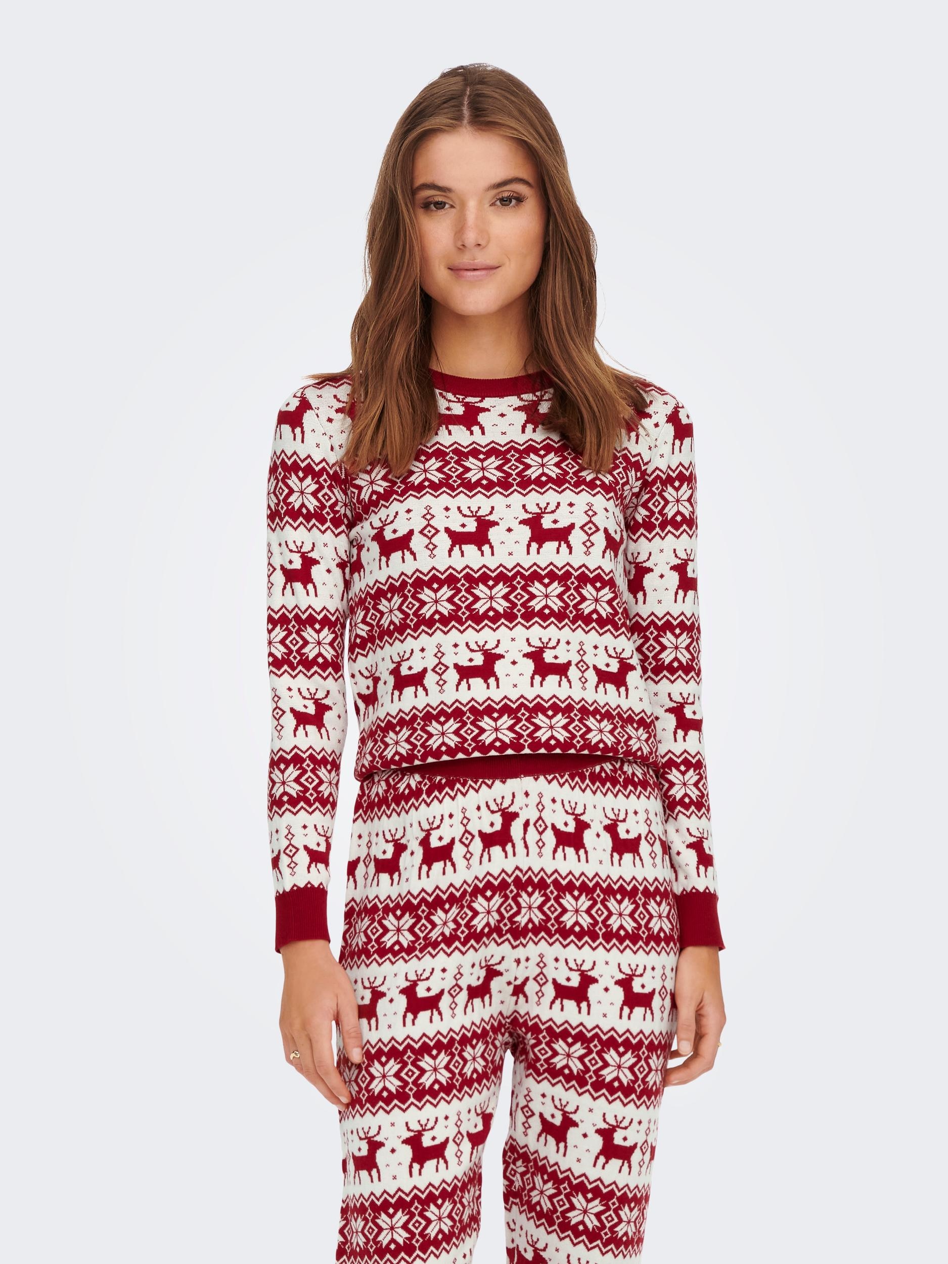 ONLY Weihnachtspullover "ONLXMAS COMFY SNOWFLAKE L/S PULLOVER KNT"