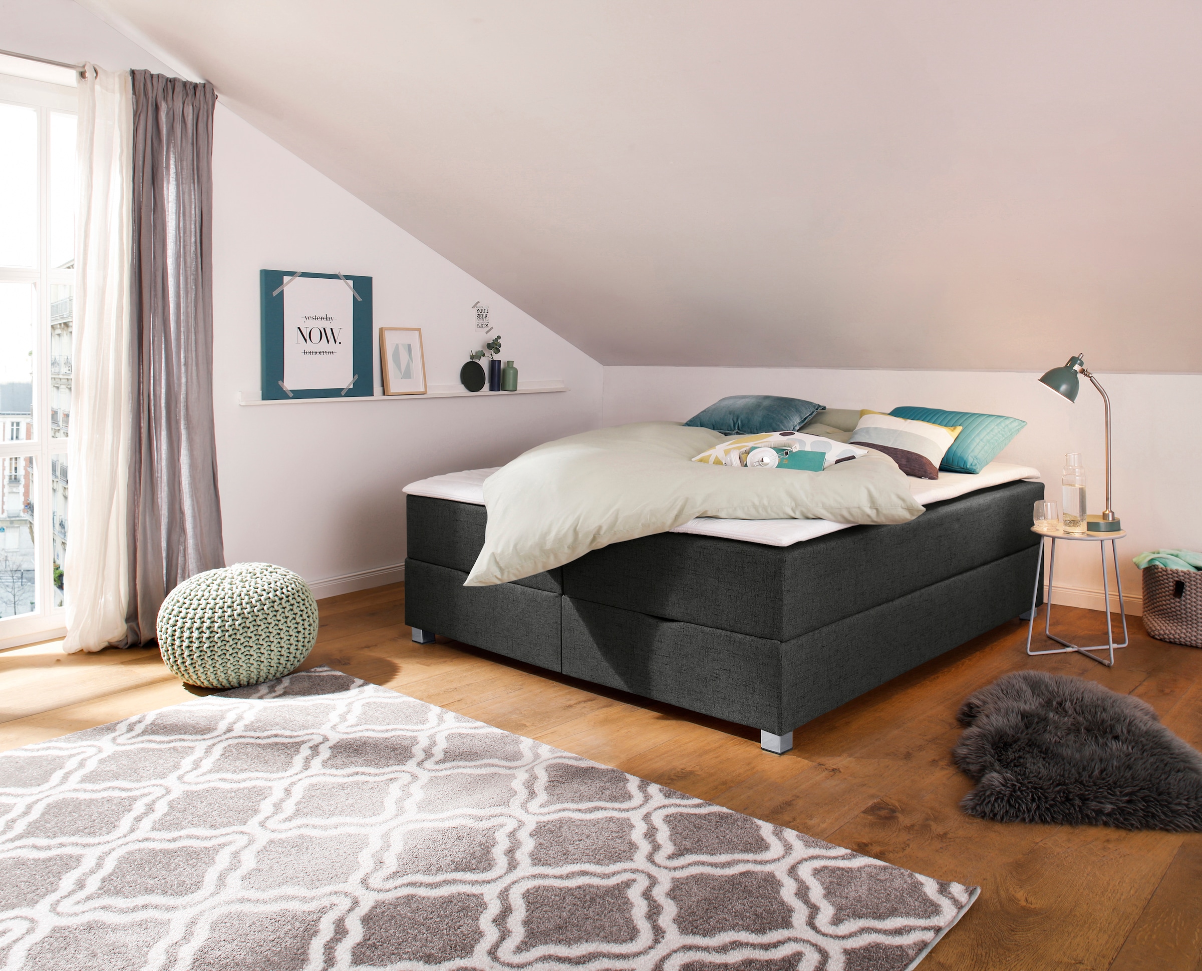 Home affaire Boxbett "Alexis" ohne Kopfteil - ideal für Räume mit Dachschrägen; in 4 Breiten
