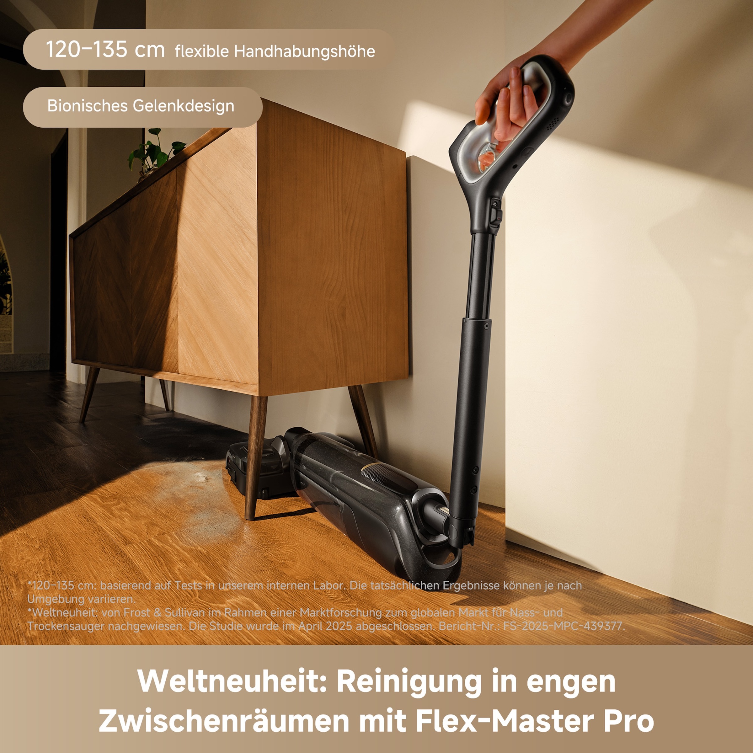Mova Nass-Trocken-Sauger »M50 Ultra, KI-Reinigung,« Klappbares 180°-Design, selbstreinigende Bürste, 22.000Pa Saugkraft