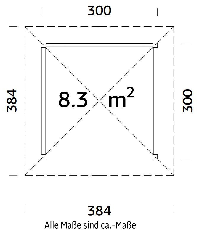Palmako Holzpavillon »Bianca 8,3 m² Set 1«, BxTxH: 300x300x319 cm