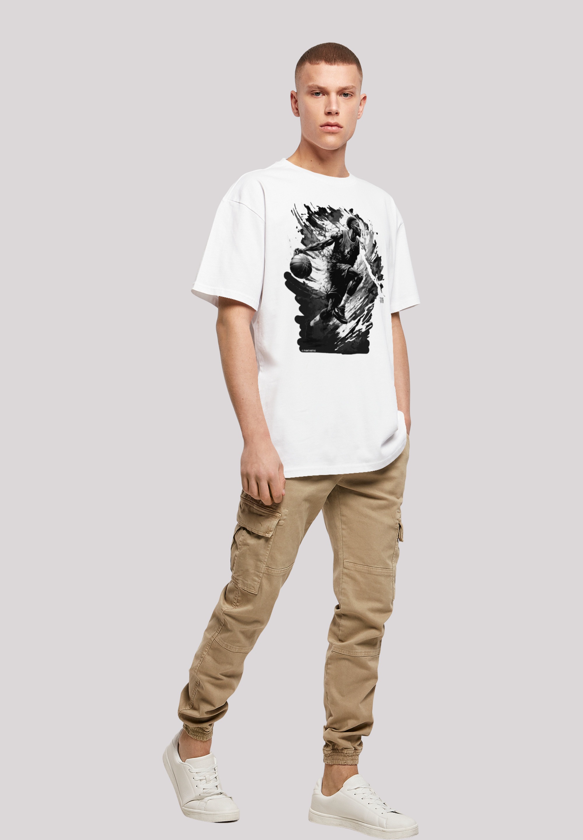 F4NT4STIC T-Shirt »Basketball Splash Sport OVERSIZE TEE«, Print