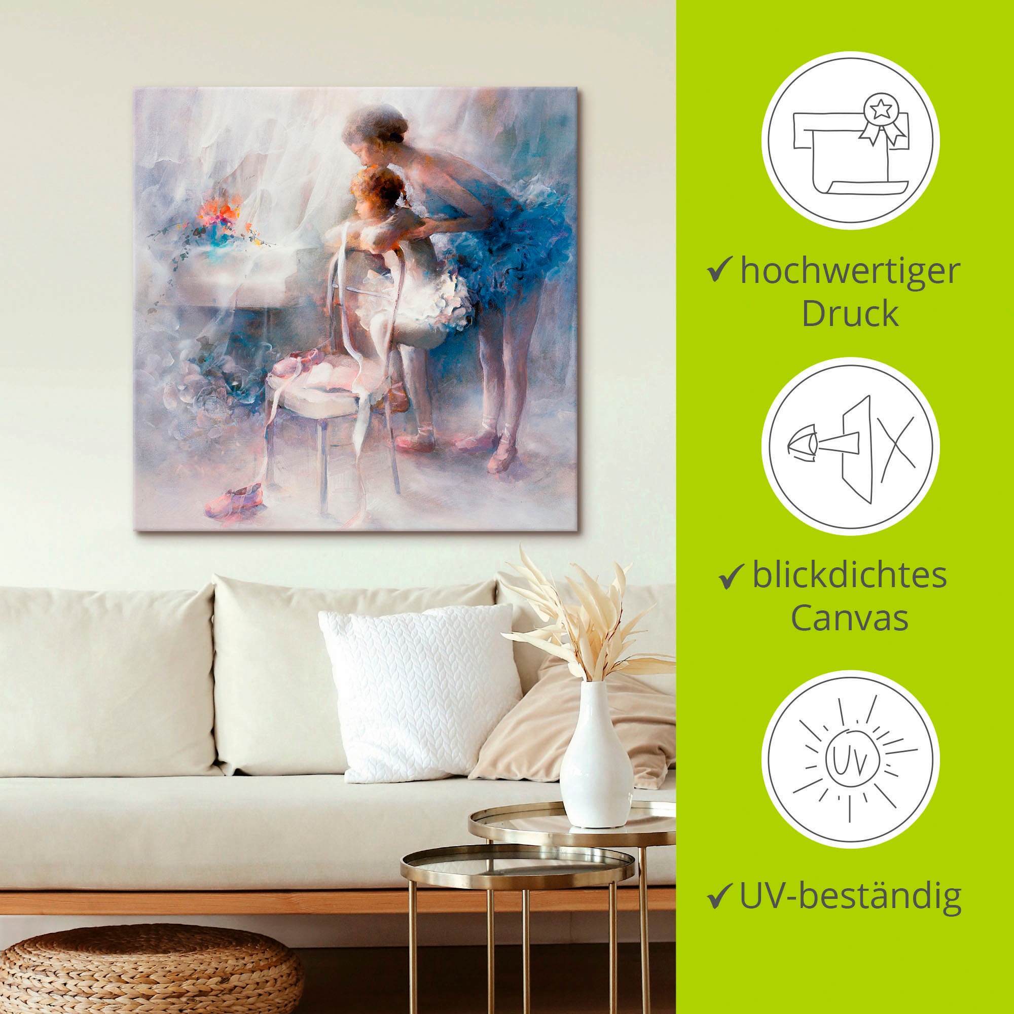 Artland »Ballett« Sport 1 Stk. tlg. auf Holzrahmen gespannt