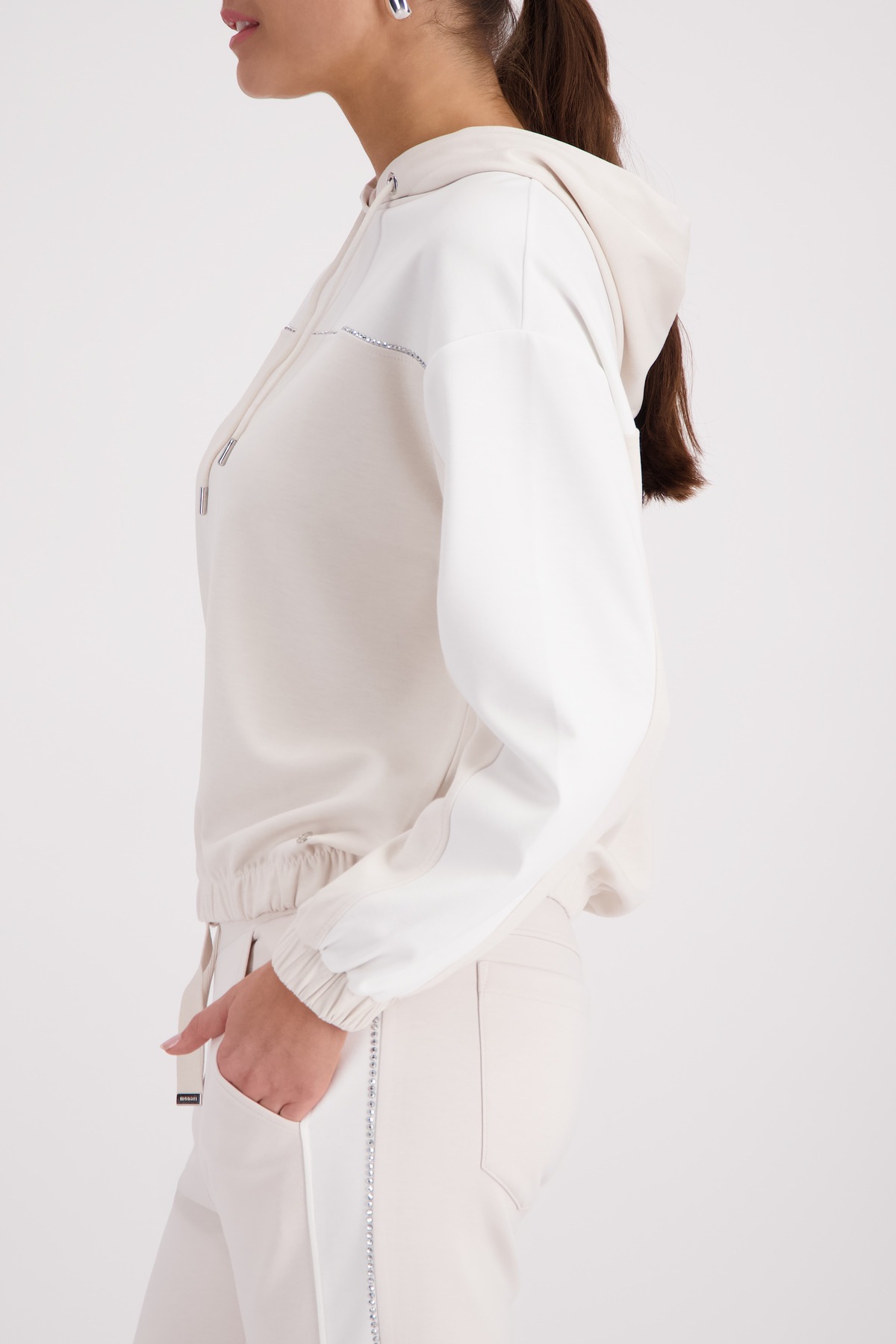 Thumbnail - Monari Kapuzensweatshirt "Sweatshirt Colorblock + Schmuck", Regular fit mit Kapuze