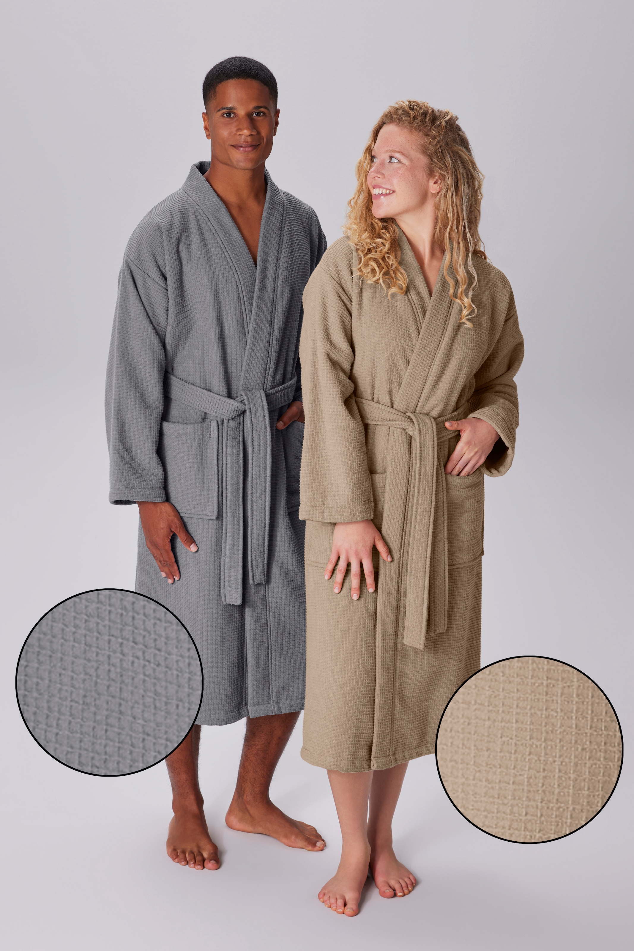my home Unisex-Bademantel "Merida, Waffelpiqué, Premium Qualität, 500 g/m², günstig online kaufen