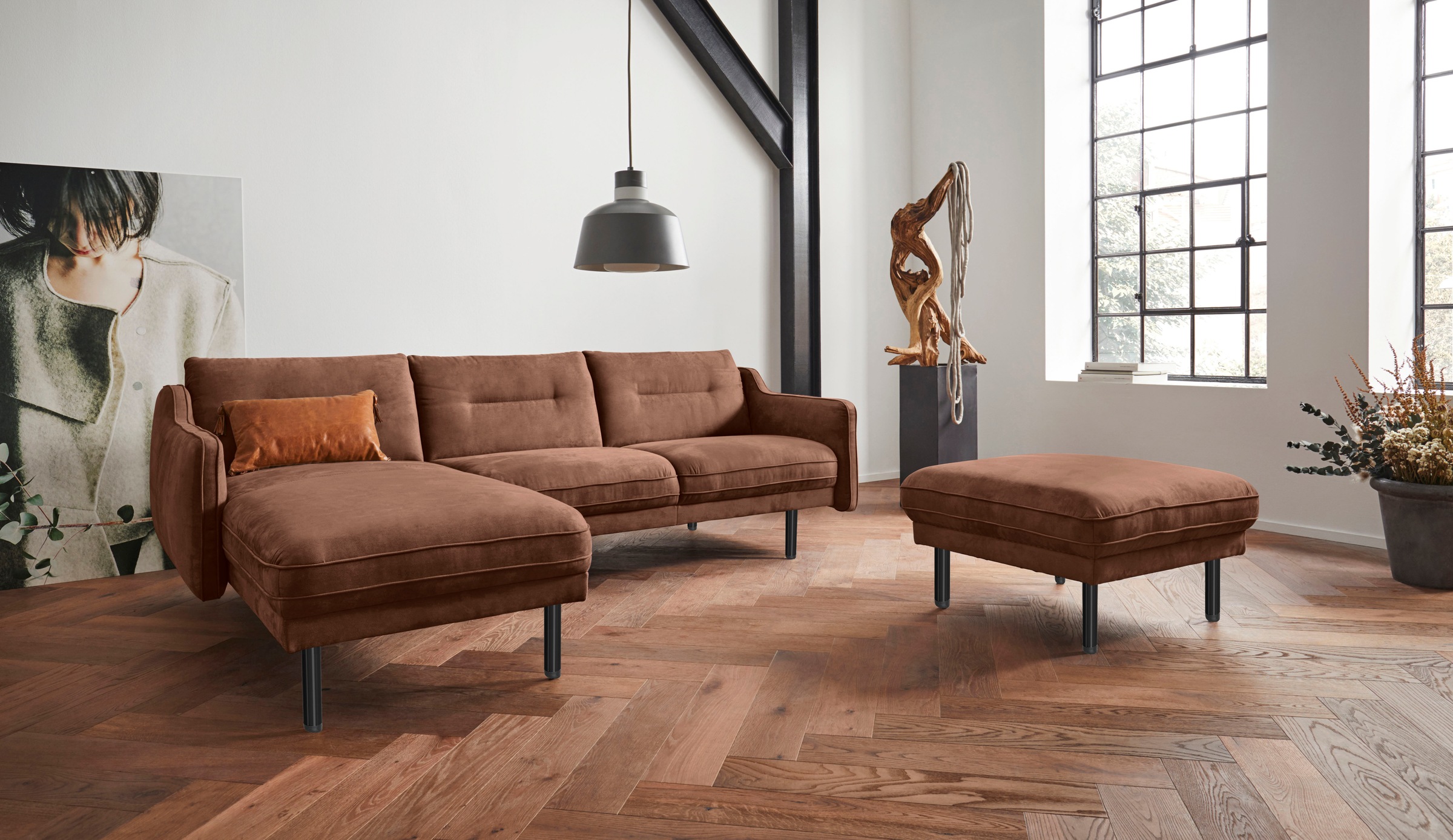OTTO home Ecksofa »Nordfyn L-Form« edles Design in 3 Bezugsqualitäten
