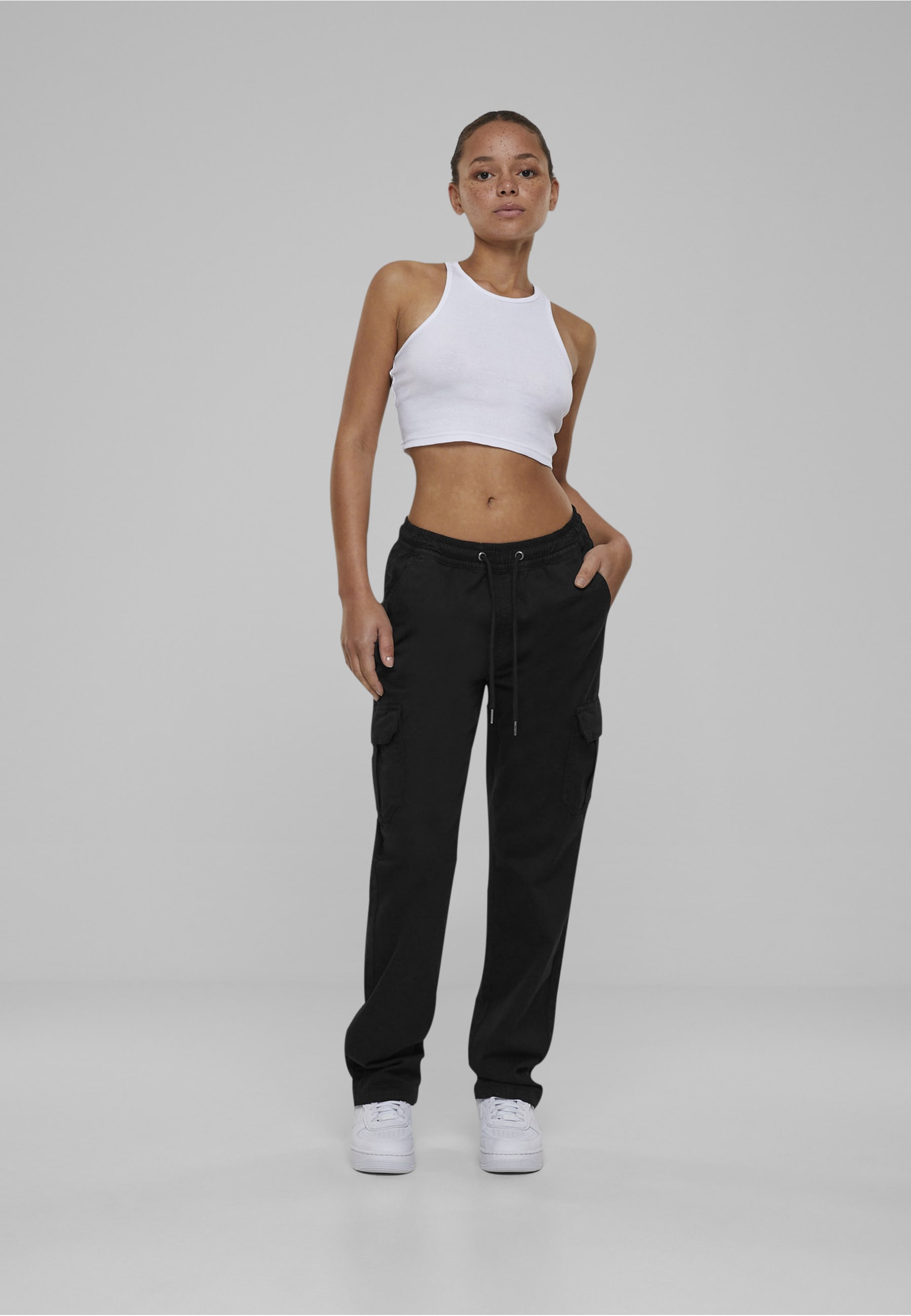 URBAN CLASSICS Cargohose »Urban Classics Damen Ladies High Waist Twill Cargo Pants«
