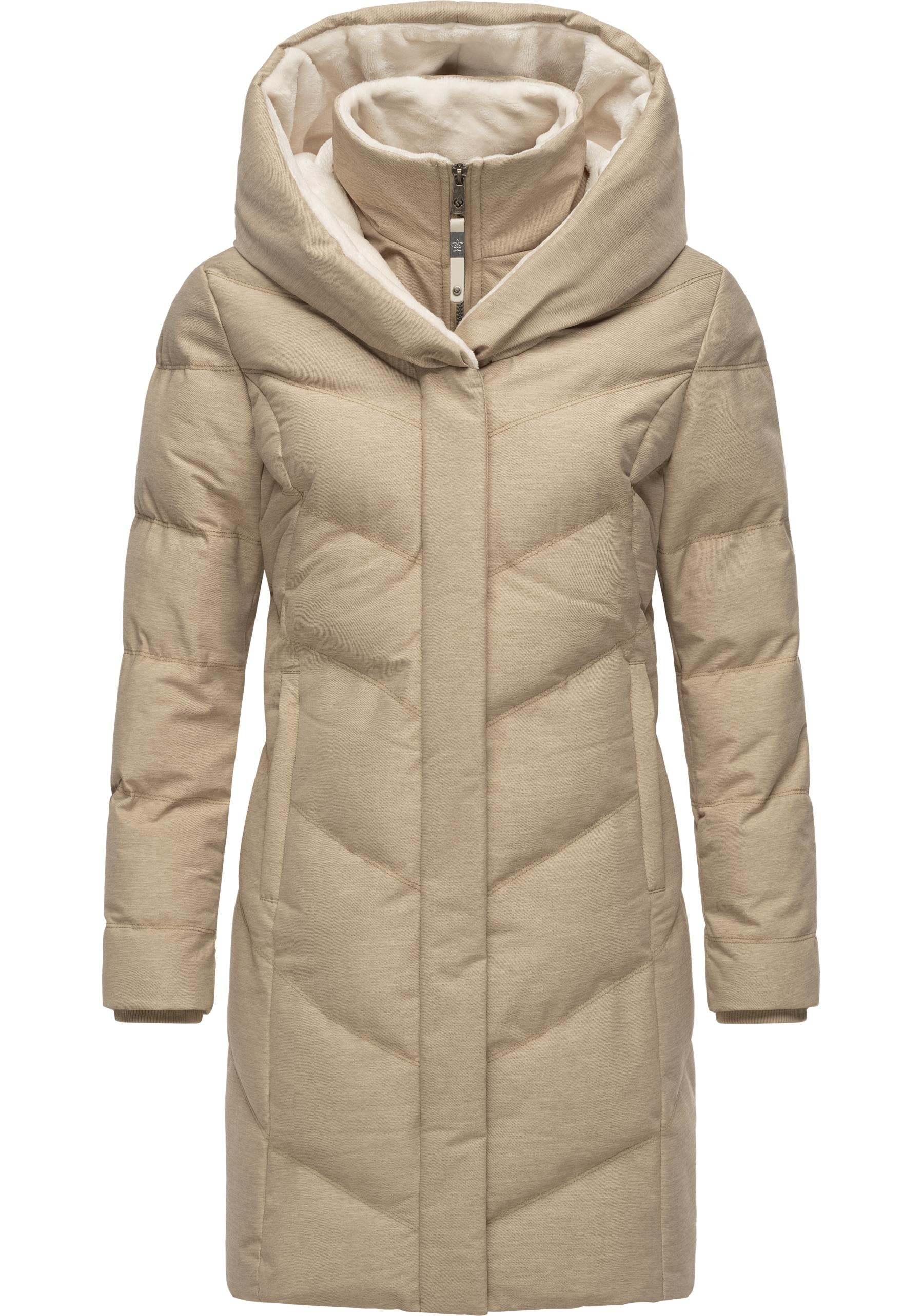 Ragwear Steppmantel »Natalka Cosy«, Damen Wintermantel mit flauschigem Kunstfell am Kragen