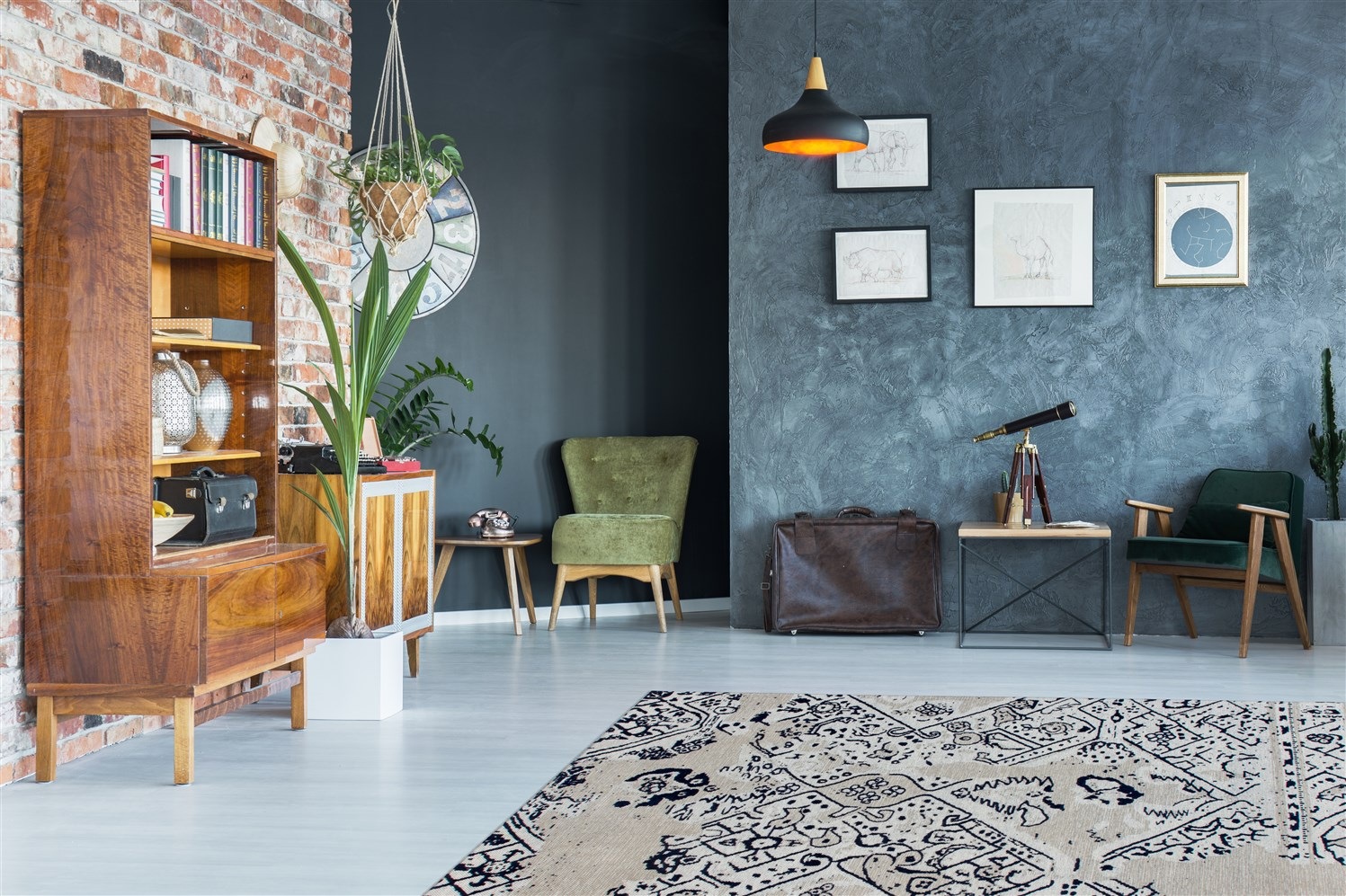Kayoom Teppich »River 120«, rechteckig, 10 mm Höhe, Jacquard, Retro- und Vintage-Design, Baumwollrücken