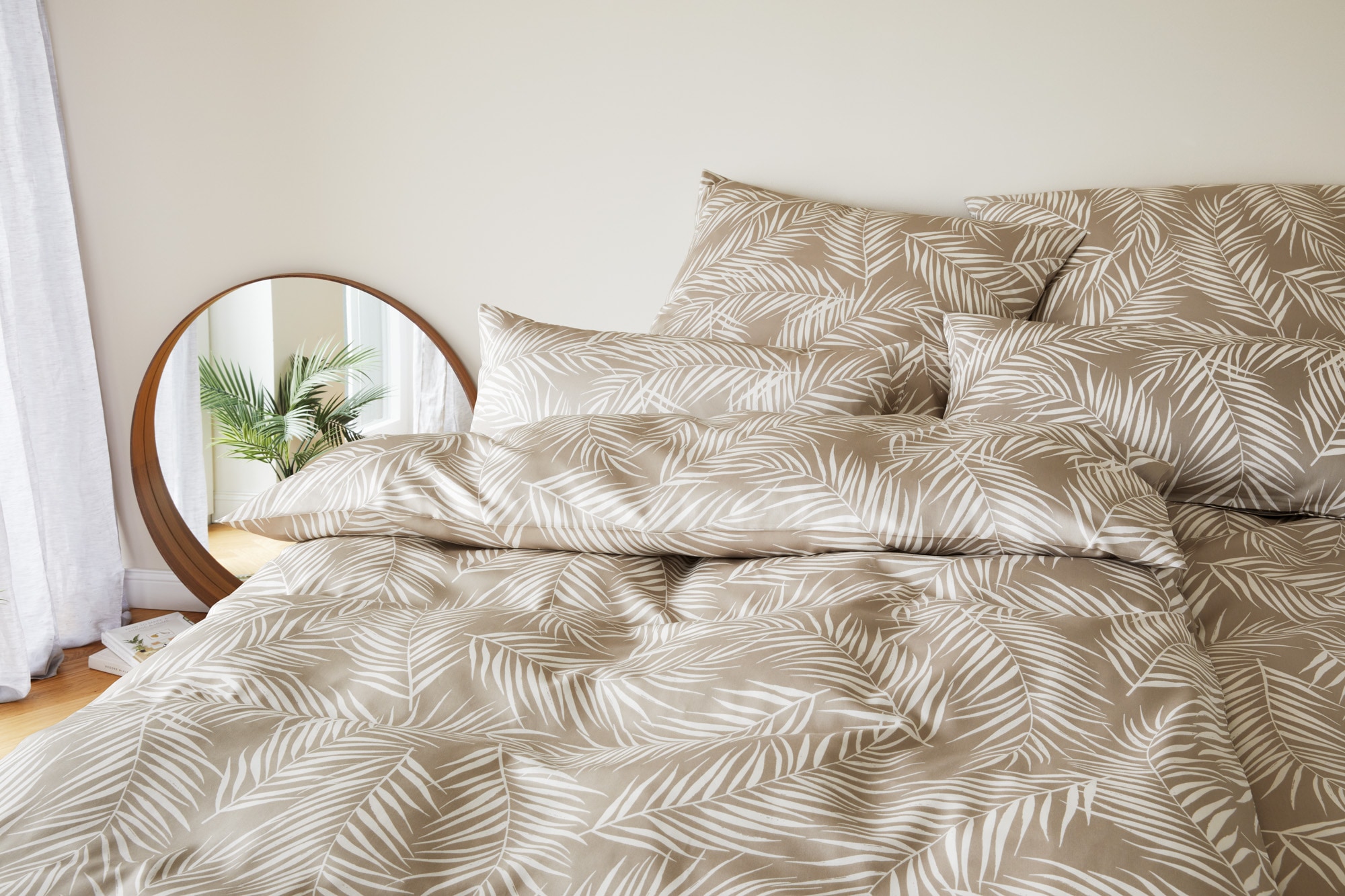 Elegante Bettwäsche "Maison Leaves" 2 Stk. tlg. angenehmes Hautgefühl günstig online kaufen