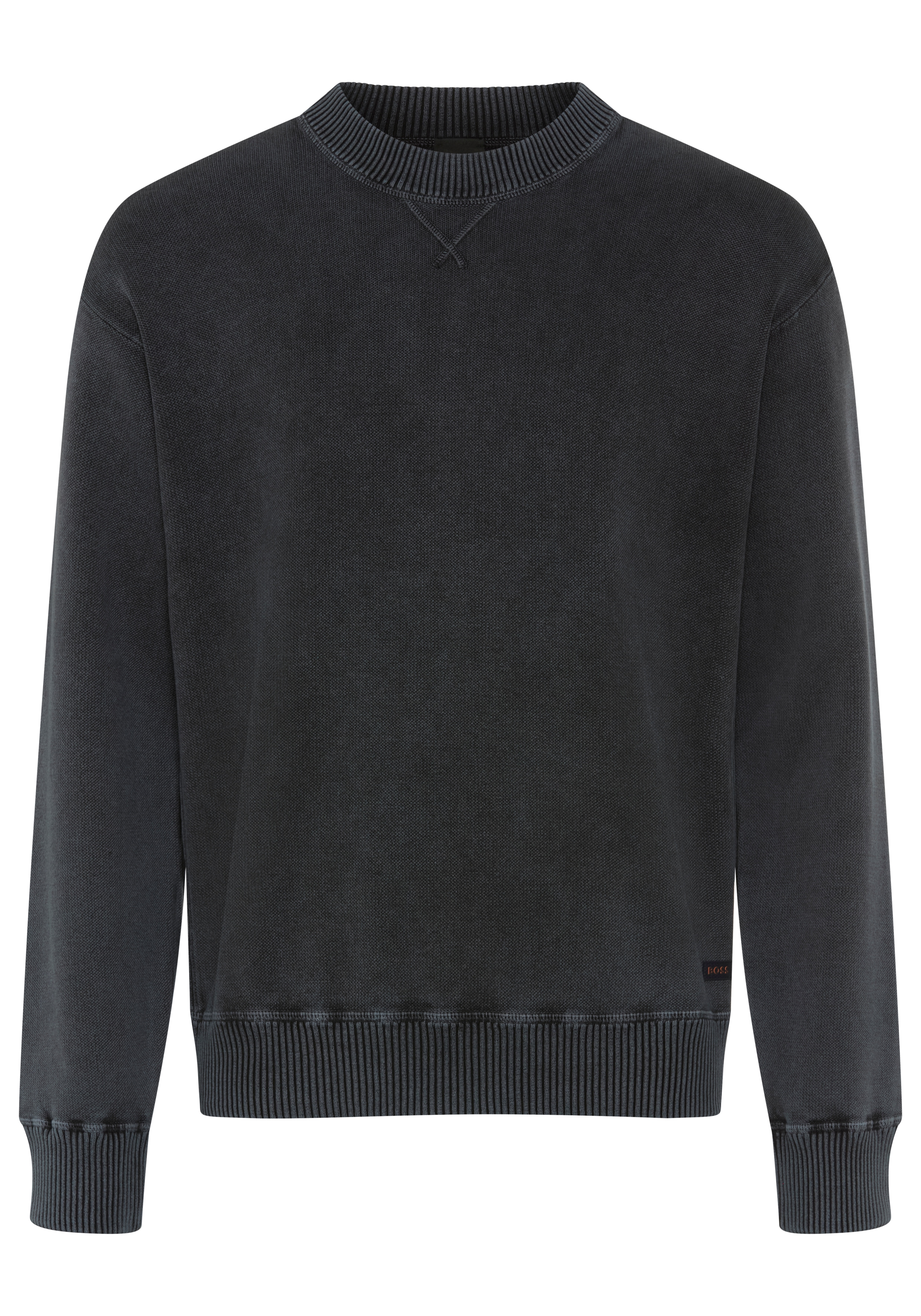 BOSS ORANGE Strickpullover "Akapulko" Relaxed Fit, reine Baumwolle, moderner Used-Effekt