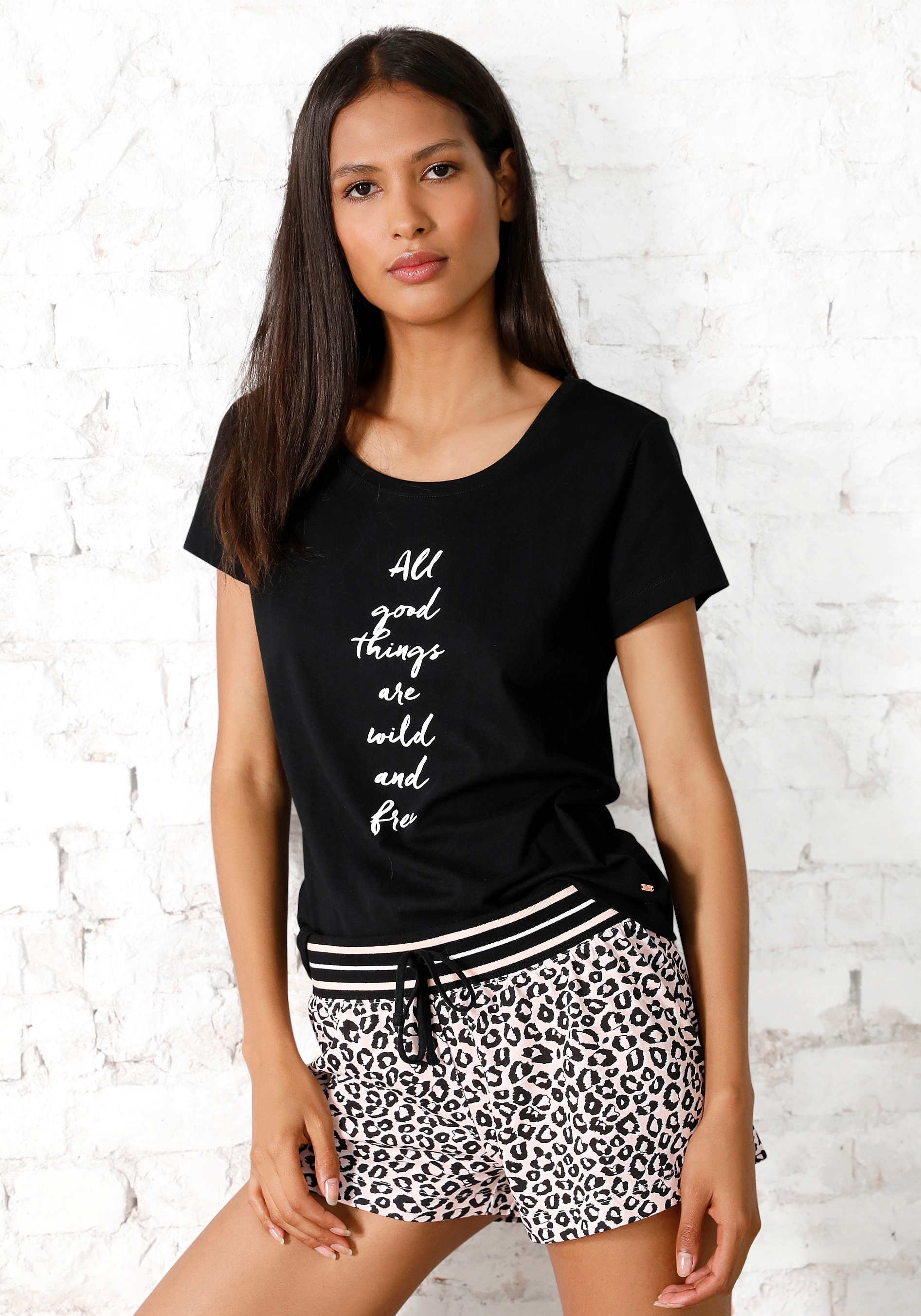 s.Oliver Shorty, 2 Stk. mit Leo-Print günstig online kaufen