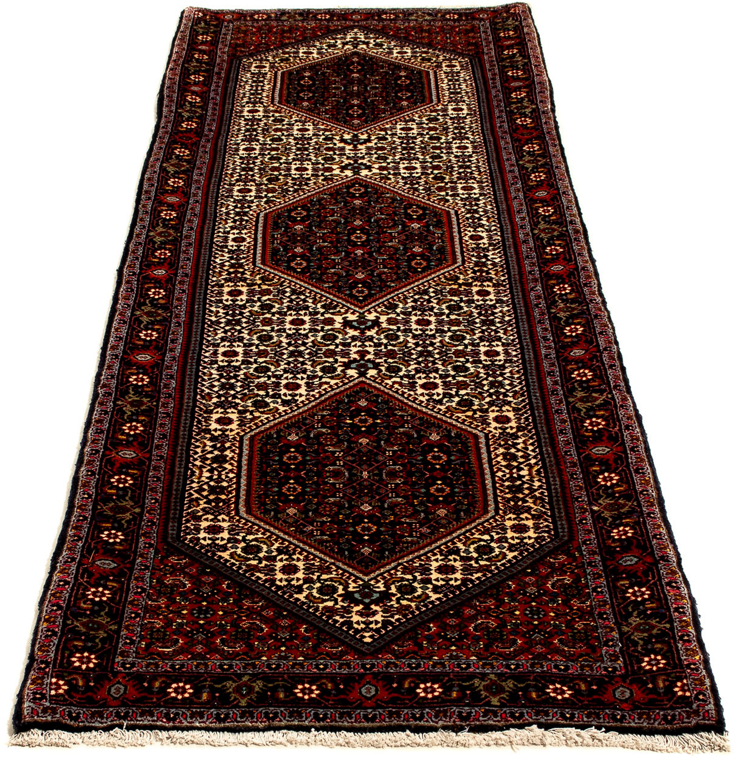 morgenland Orientteppich "Perser - Bidjar - 235 x 74 cm - dunkelrot", rechteckig, 15 mm Höhe, Wohnzimmer, Handgeknüpft, 