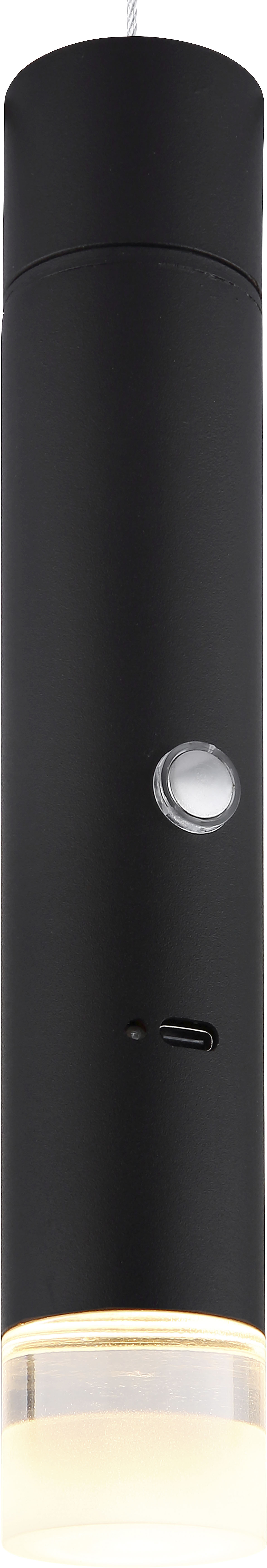 GLOBO LIGHTING Hängeleuchte "PELO", Ø 3,8cm H: 120cm, 1 Stk.schwarz matt, Leuchten, Hängelampe Esszimmer-Leuchte Esstischleuchte Wohnzimmer
