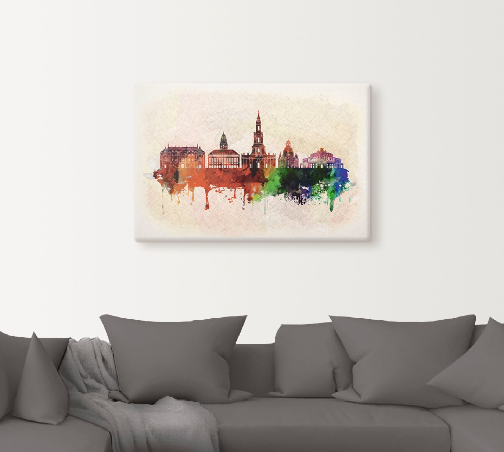 Artland Leinwandbild »Dresden Deutschland Skyline«, Deutschland, (1 St.), auf Keilrahmen gespannt