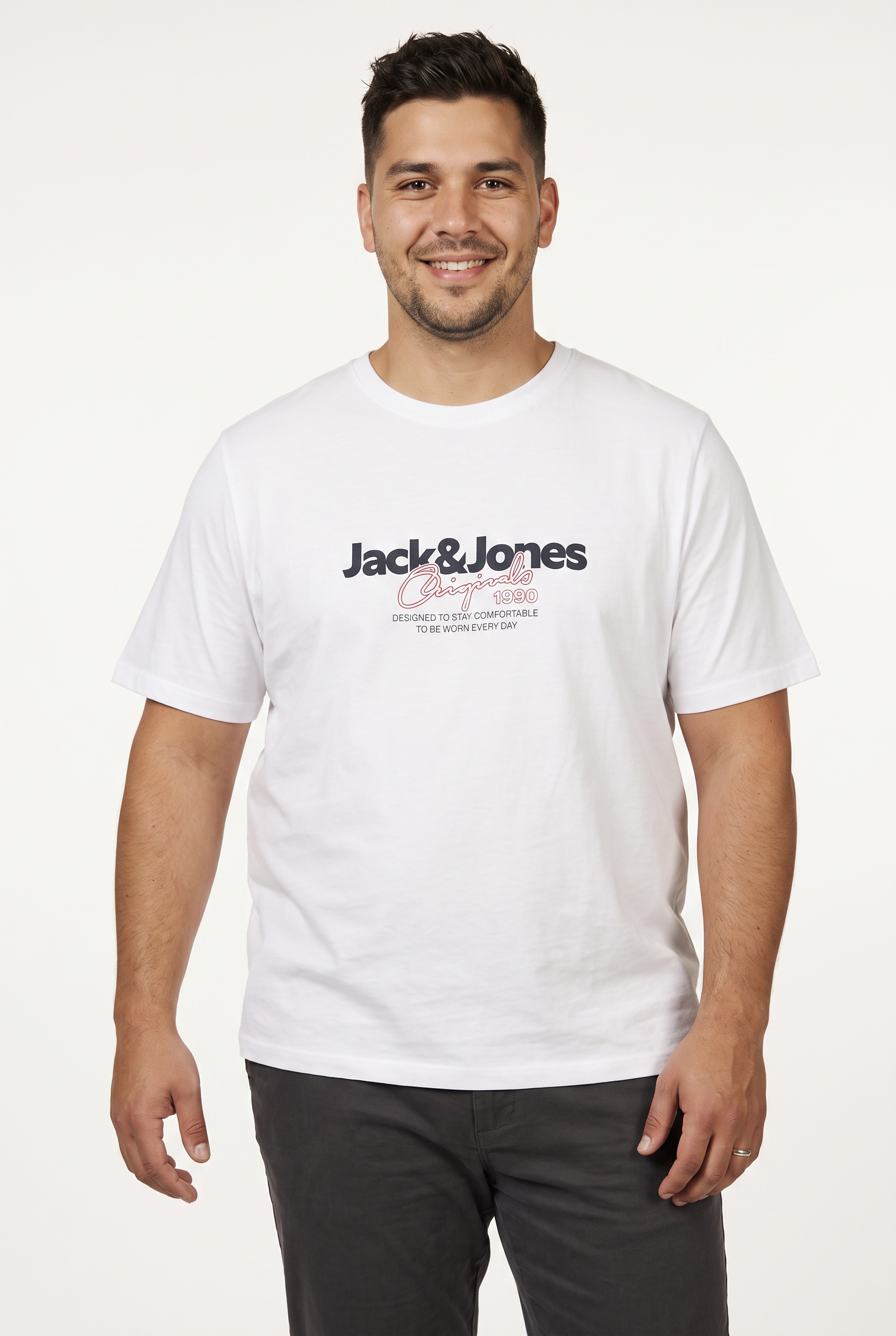 Jack & Jones PlusSize T-Shirt "JORCASSIS TEE SS CREW NECK FST PLS" mit Logo Schriftzug